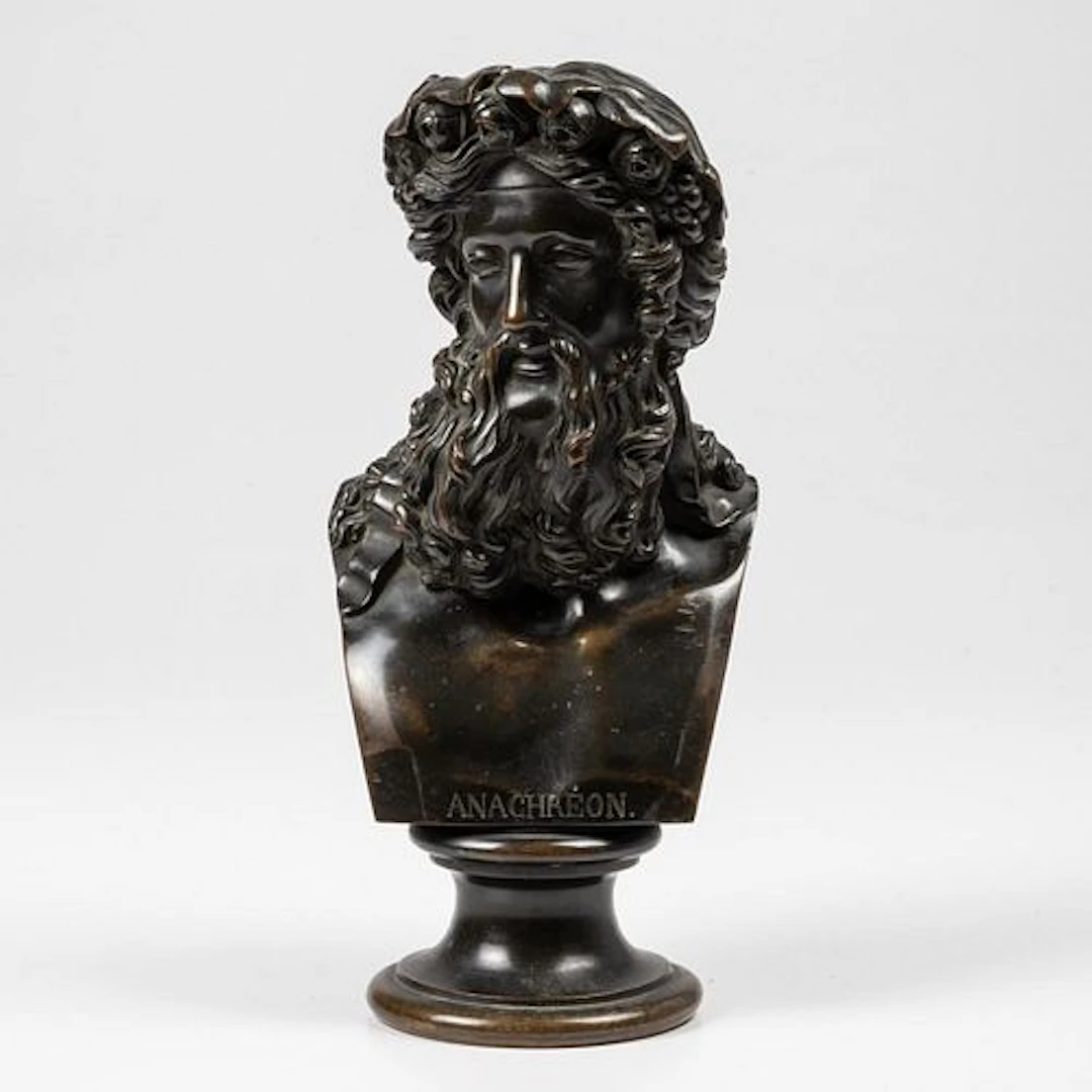 Bronze Bust of Greek Poet Anacreon