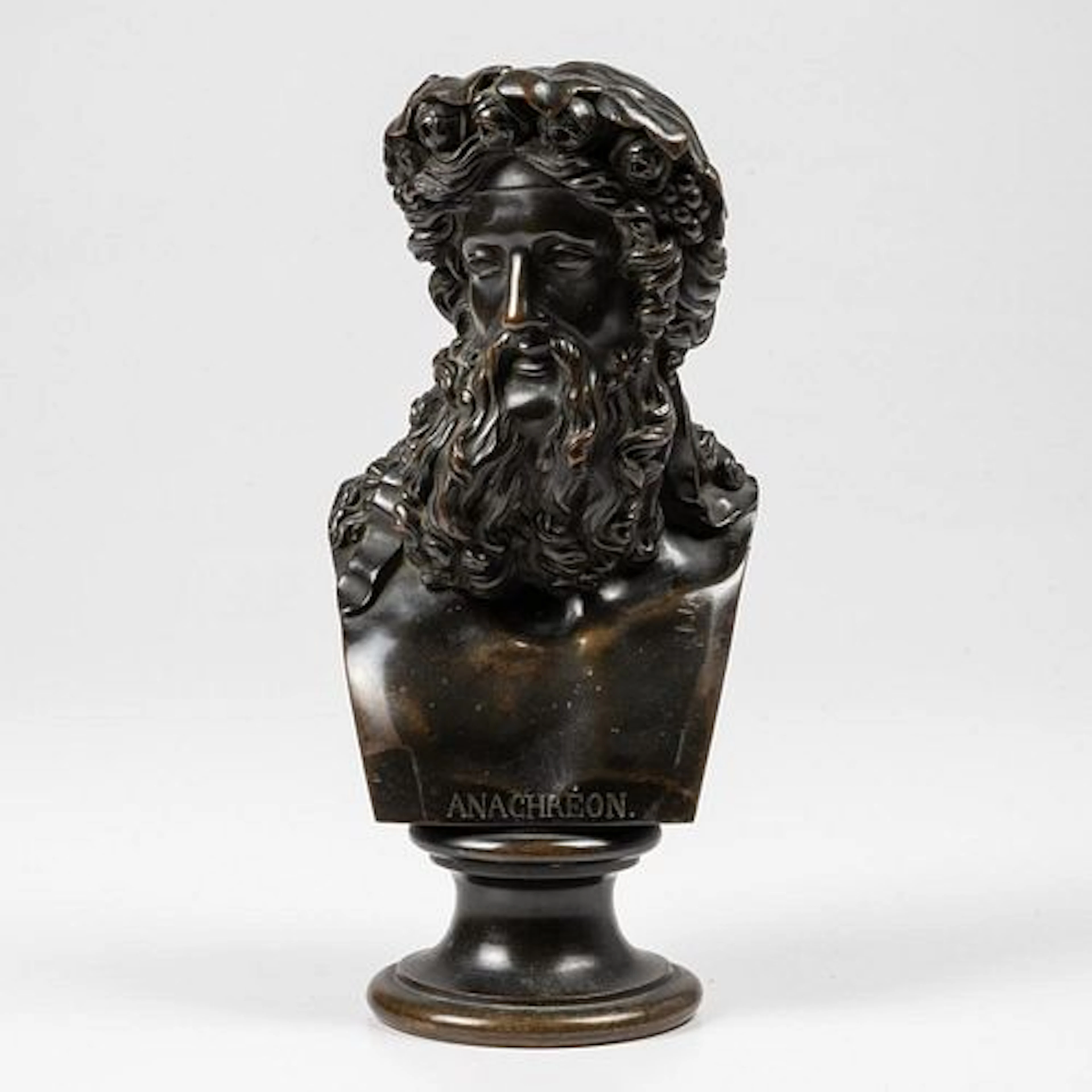 Bronze Bust of Greek Poet Anacreon