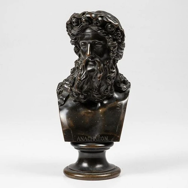 Bronze Bust of Greek Poet Anacreon