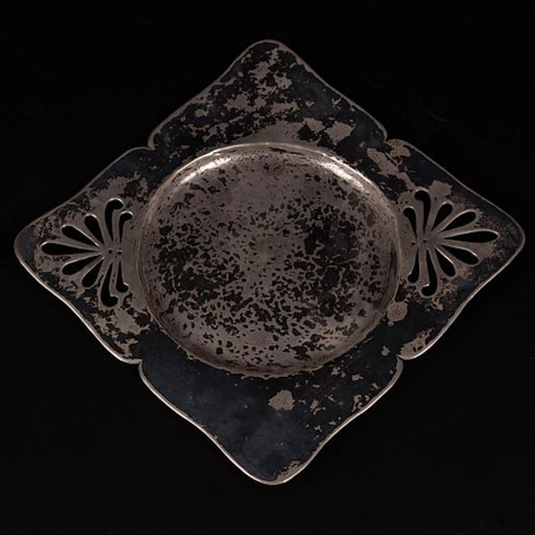 Arts & Crafts Style Sterling Plate