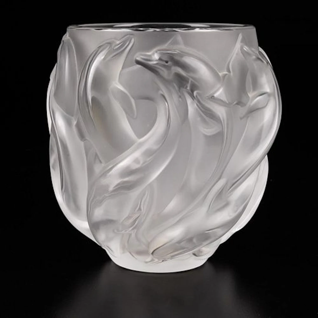 Lalique Dauphins Vase