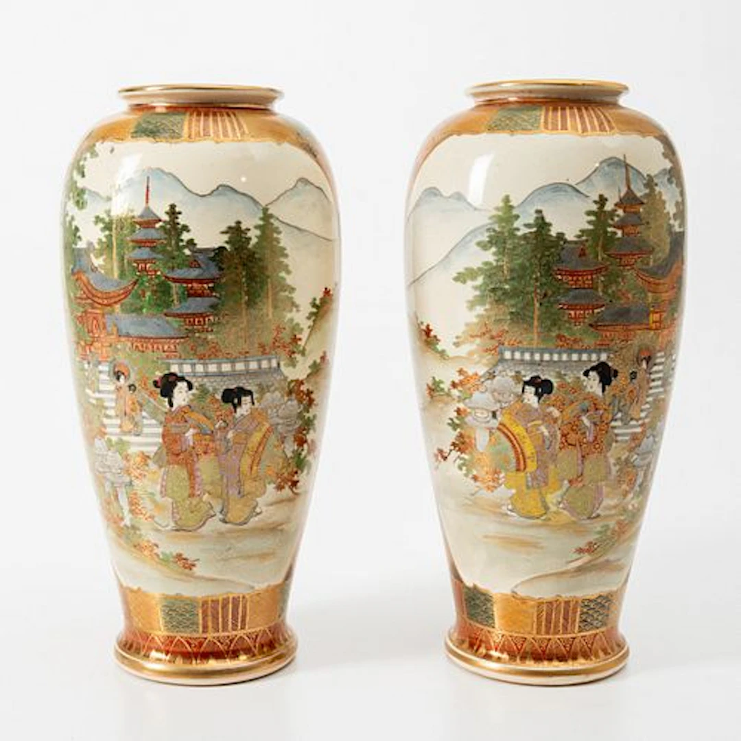 A Pair of Japanese Satsuma Vases
