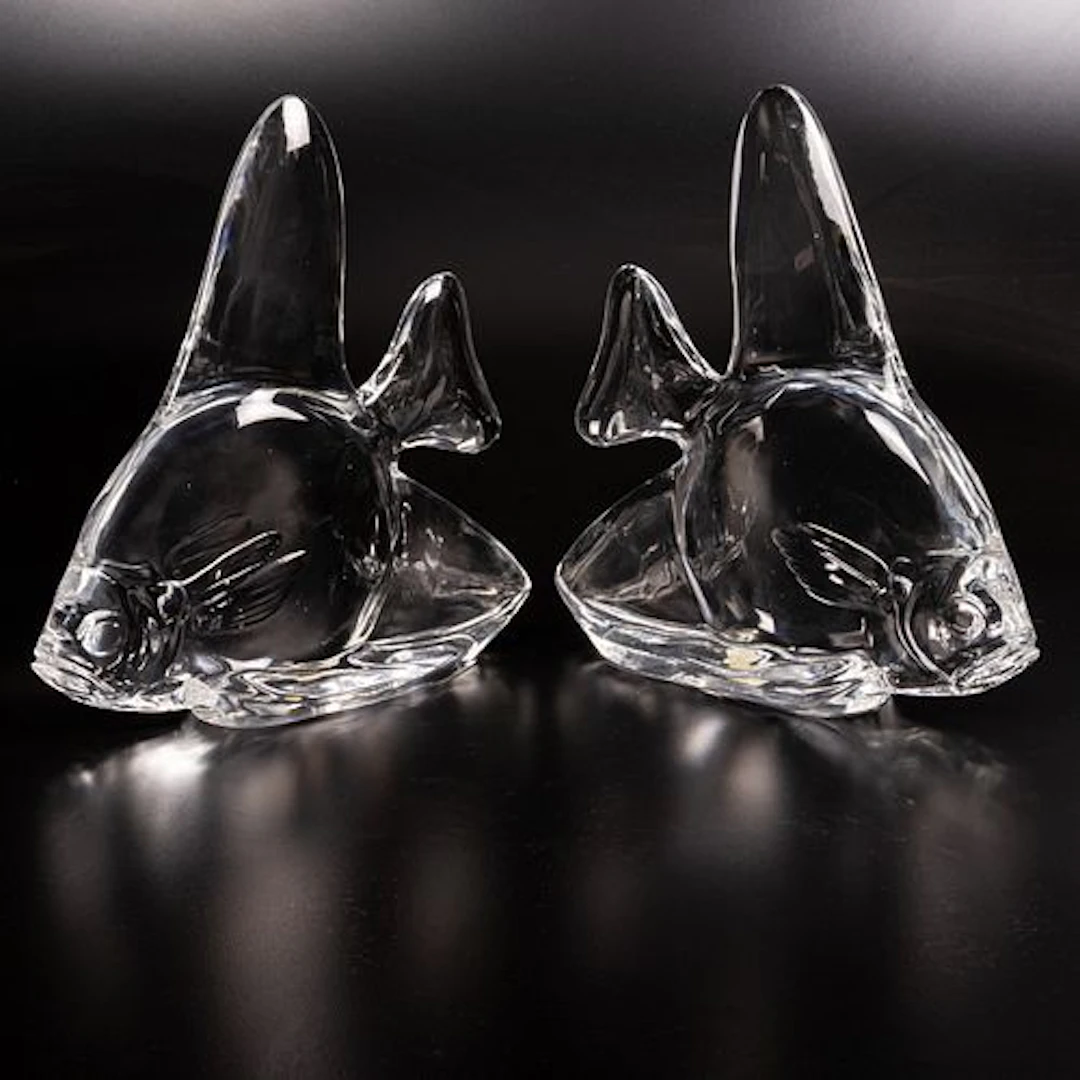 A Pair of Steuben Glass Angel Fish