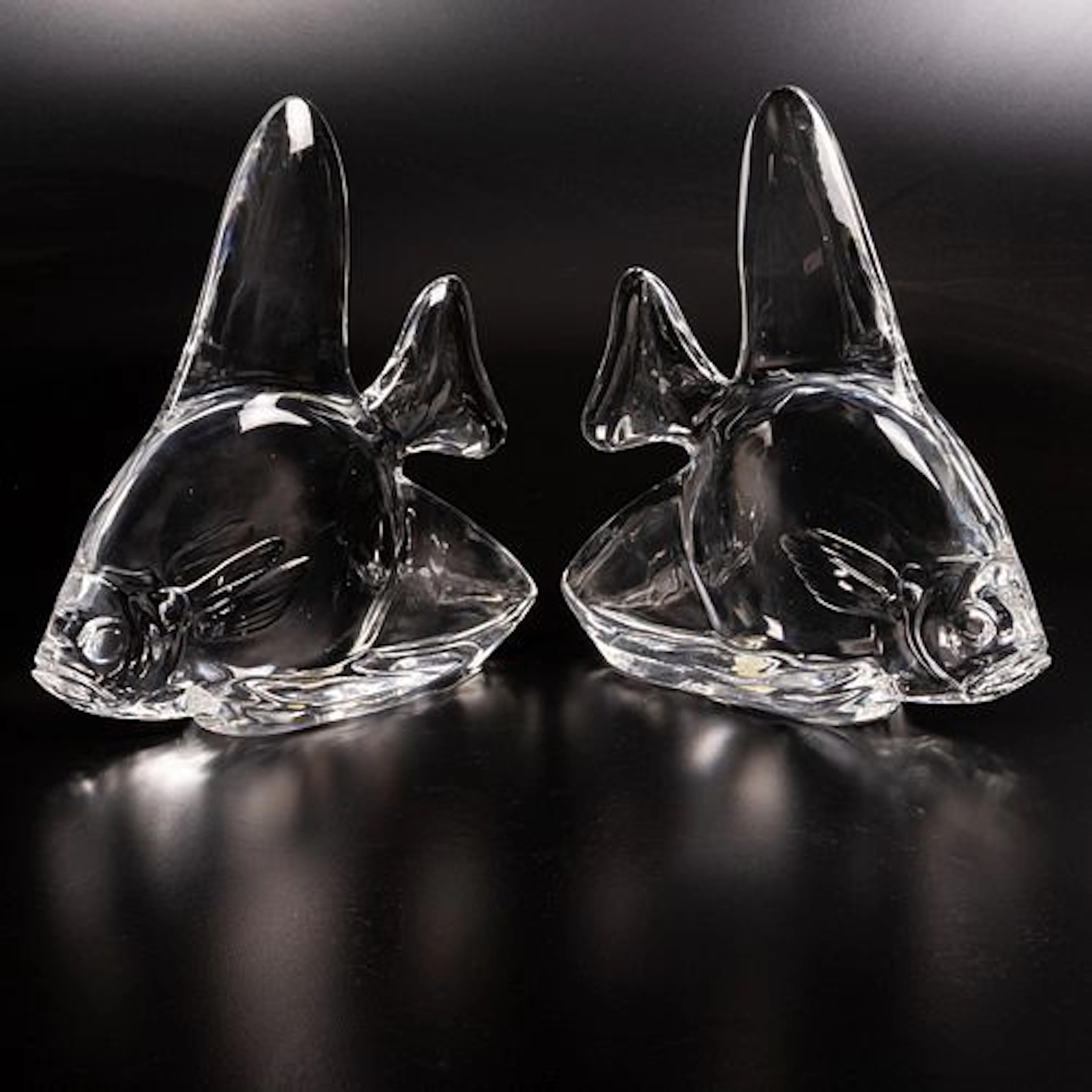 A Pair of Steuben Glass Angel Fish