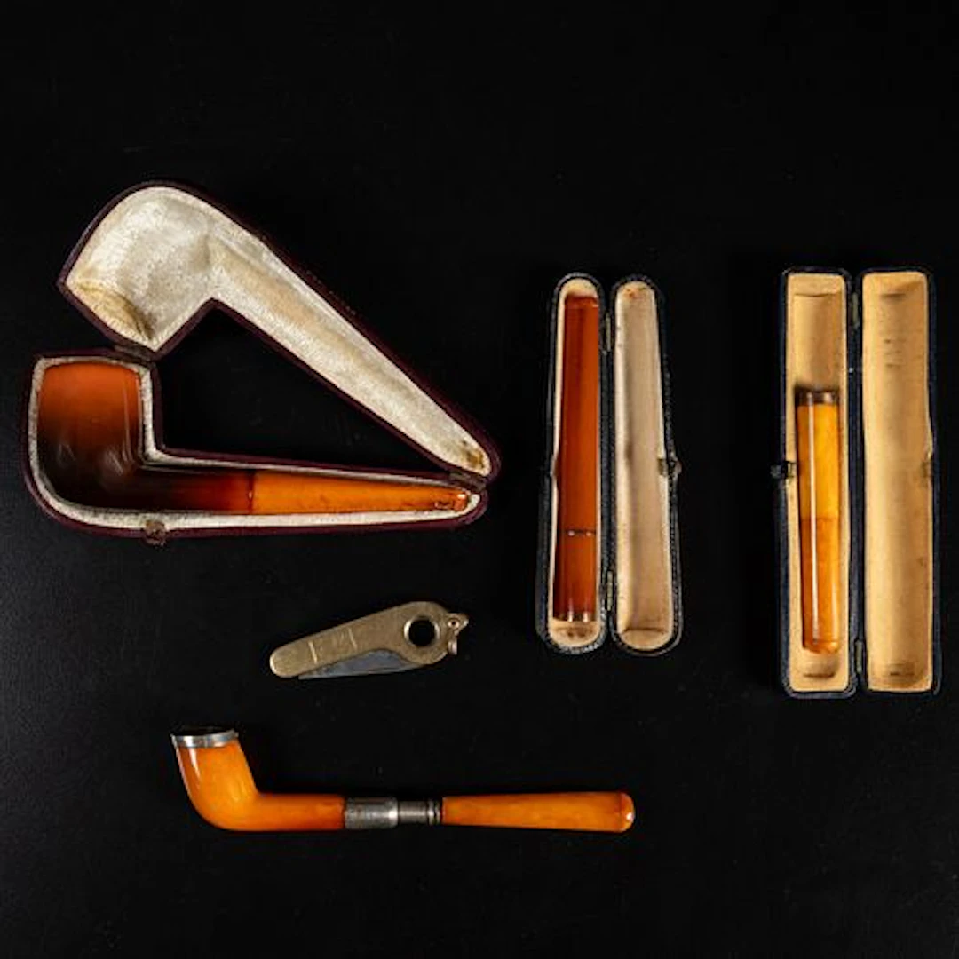 Four Meerschaum and Amber Pipes & Cigarette Holders