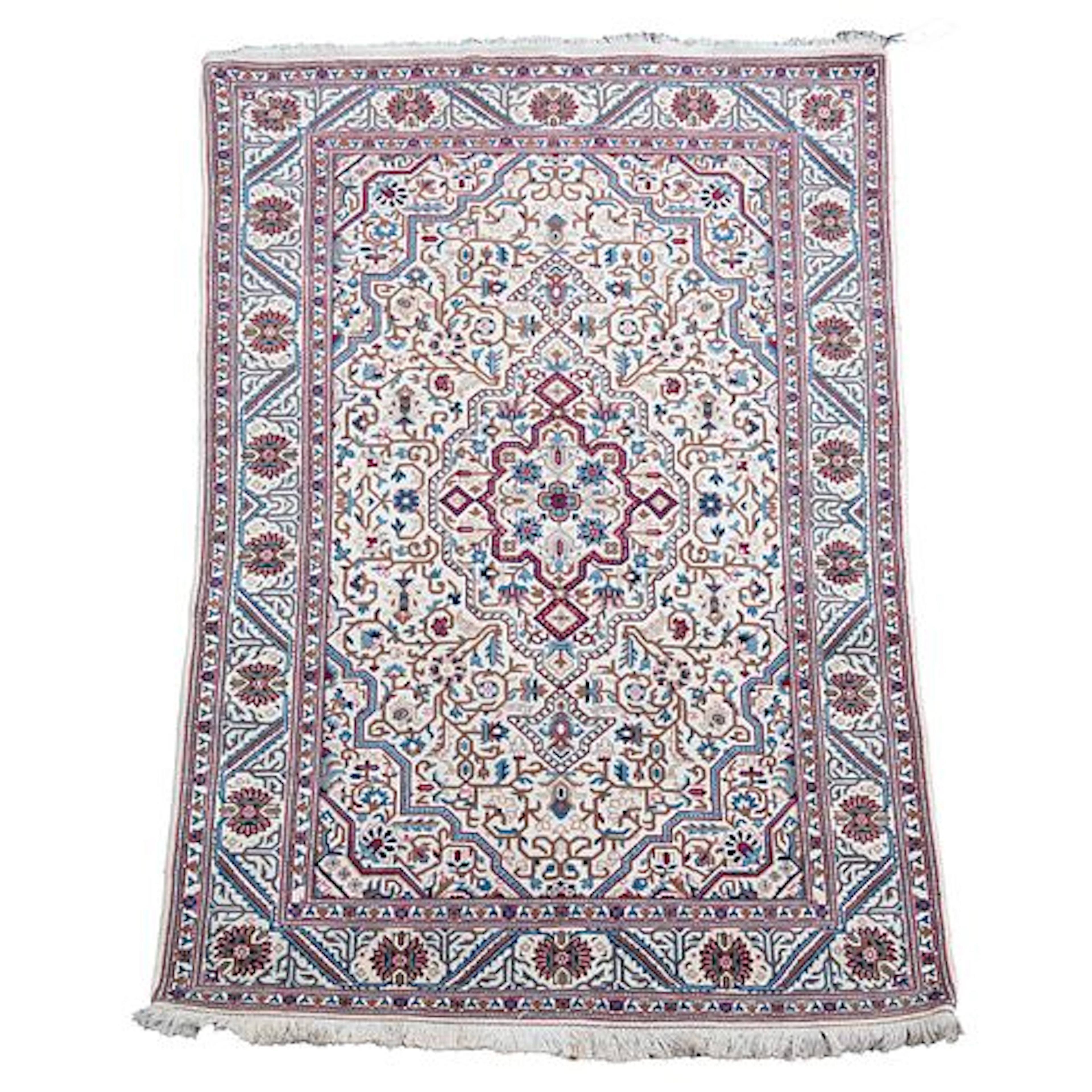 A Persian Silk and Wool Rug