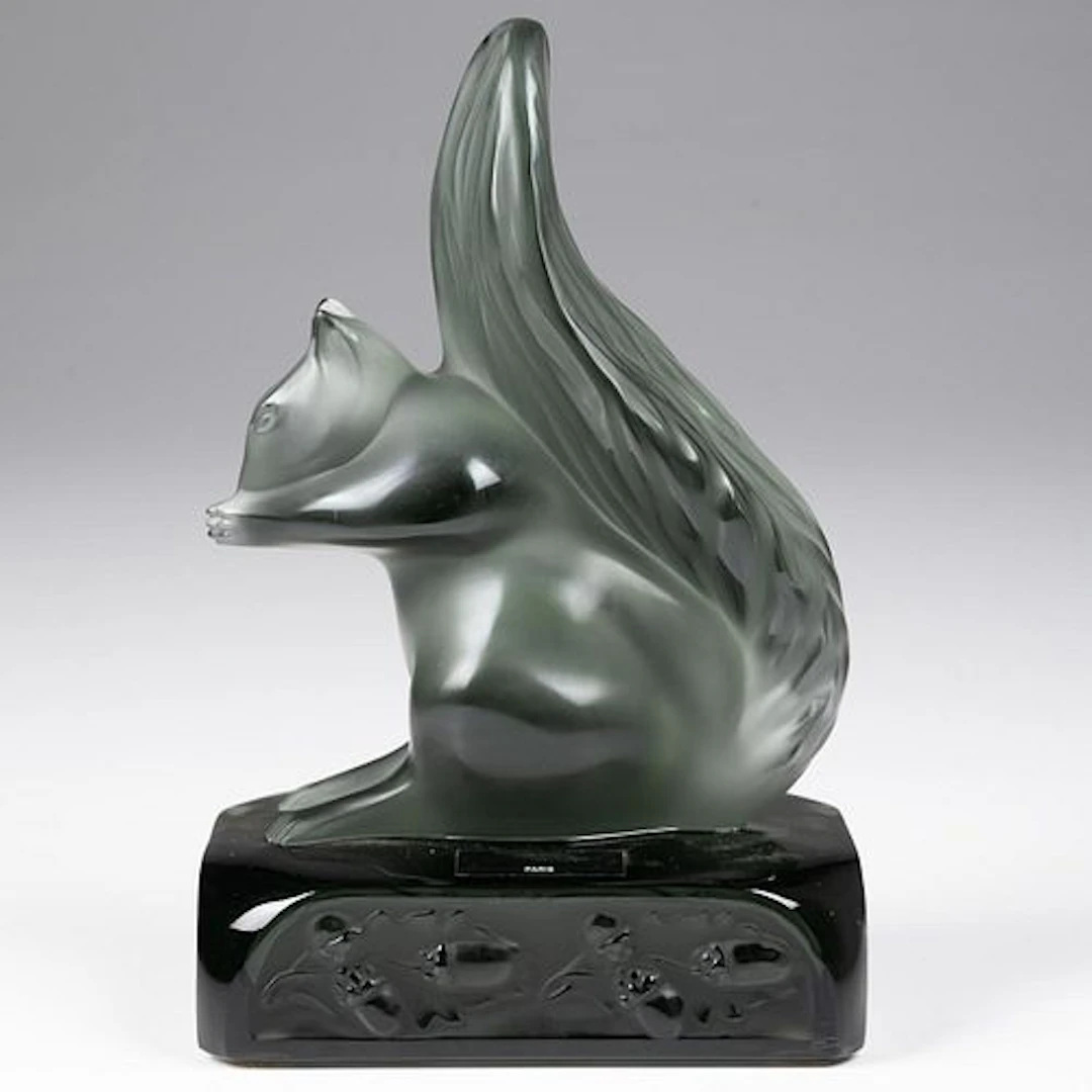 Lalique Grisolin Grey Squirrel Sculpture