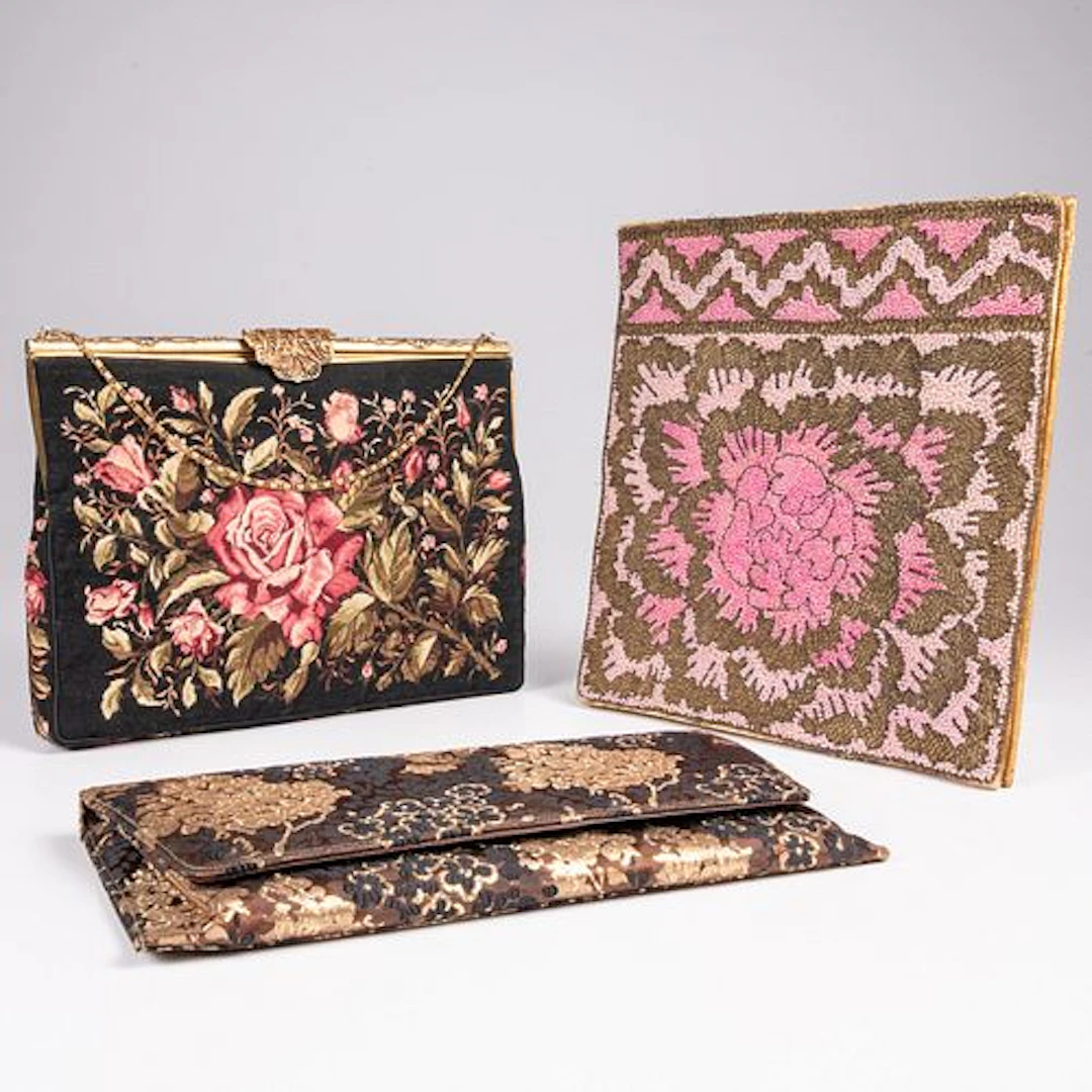 Three Vintage Beaded and Fabric Purses