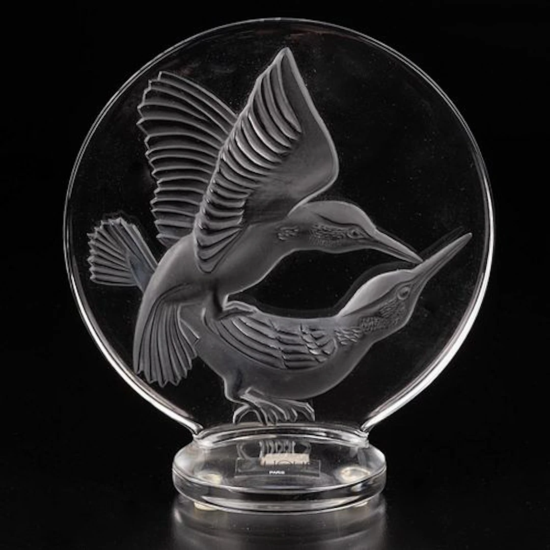 Lalique Hummingbird Standing Plaque