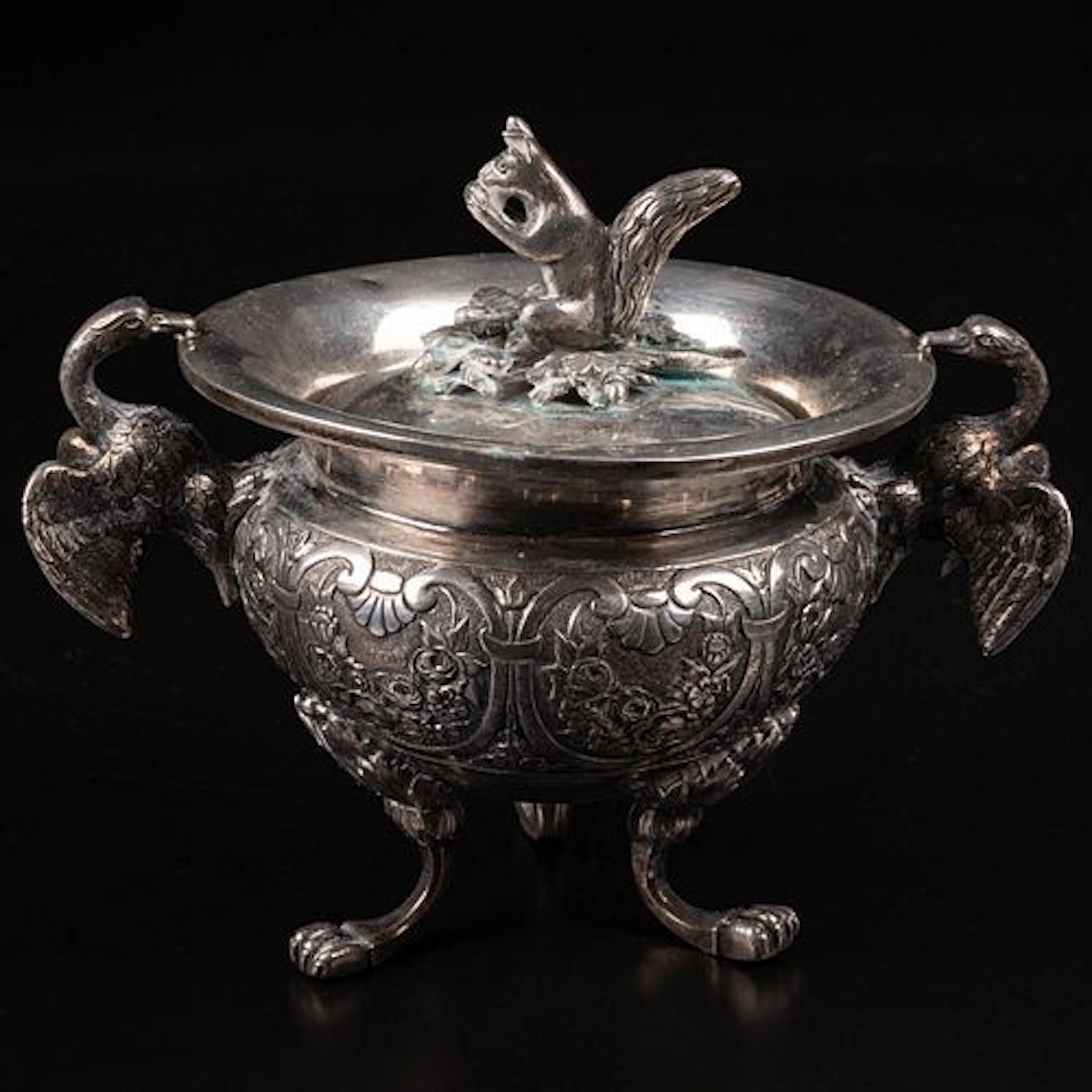Austria - Hungary 800 Silver Covered Footed Bowl