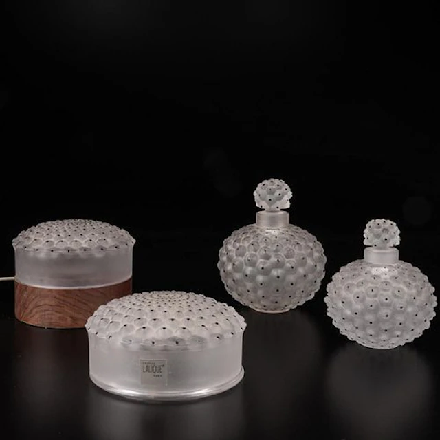 Lalique Cactus Crystal Vanity Set