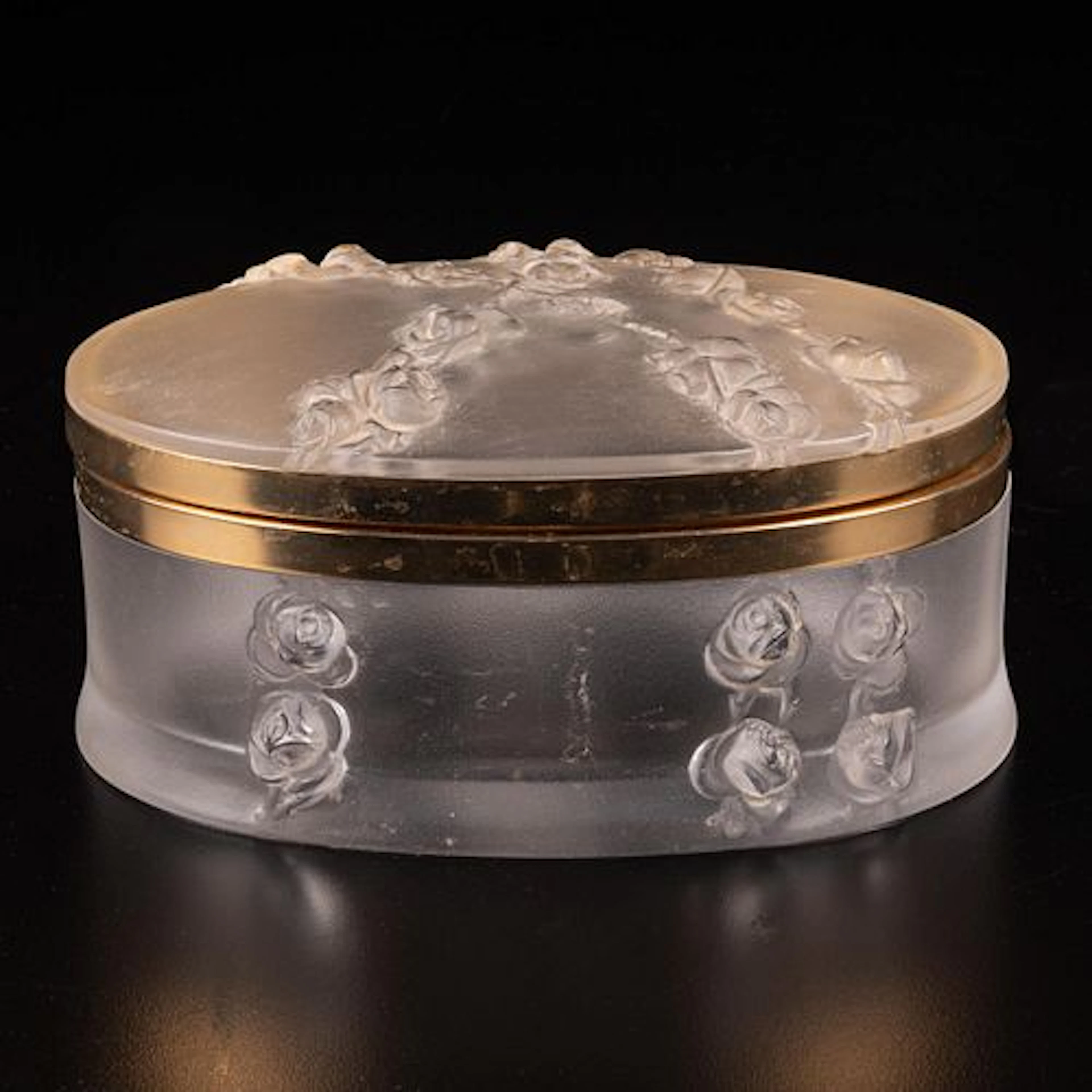 Lalique Coppelia Rose Garland Dresser Box