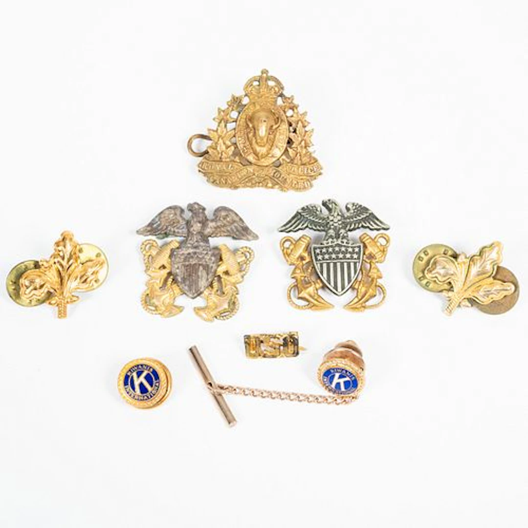 Eight (8) Low Karat Gold Filled & Plated Lapel Pins