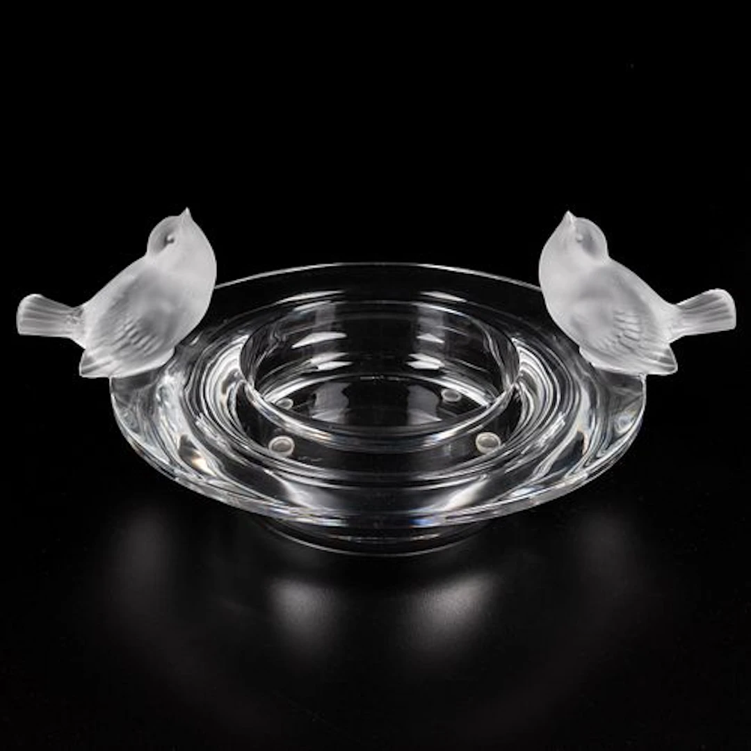 Lalique Deux Moineaux Moqueurs Center Bowl