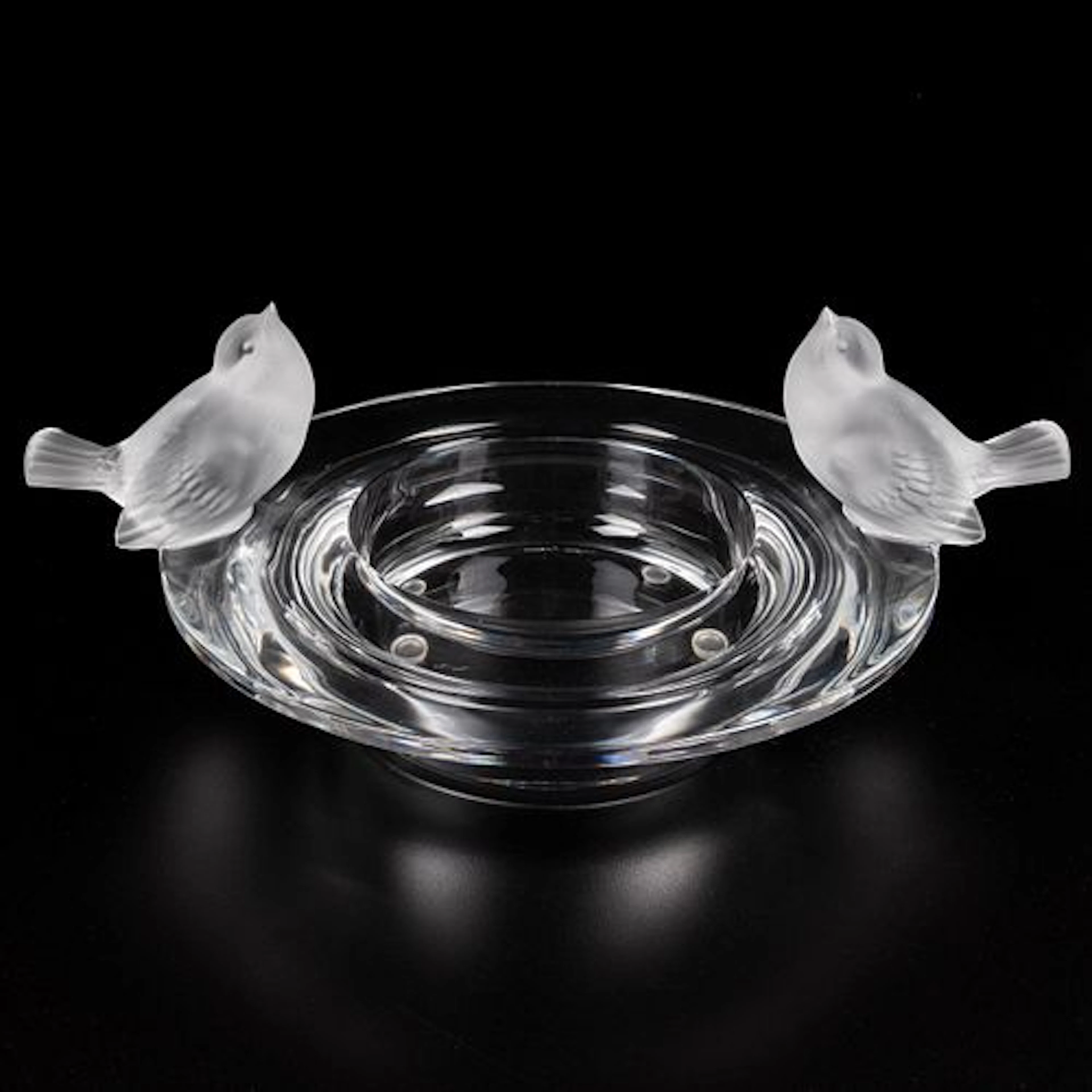 Lalique Deux Moineaux Moqueurs Center Bowl