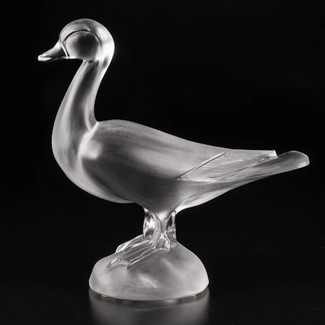 Lalique Paisley Standing Duck Sculpture