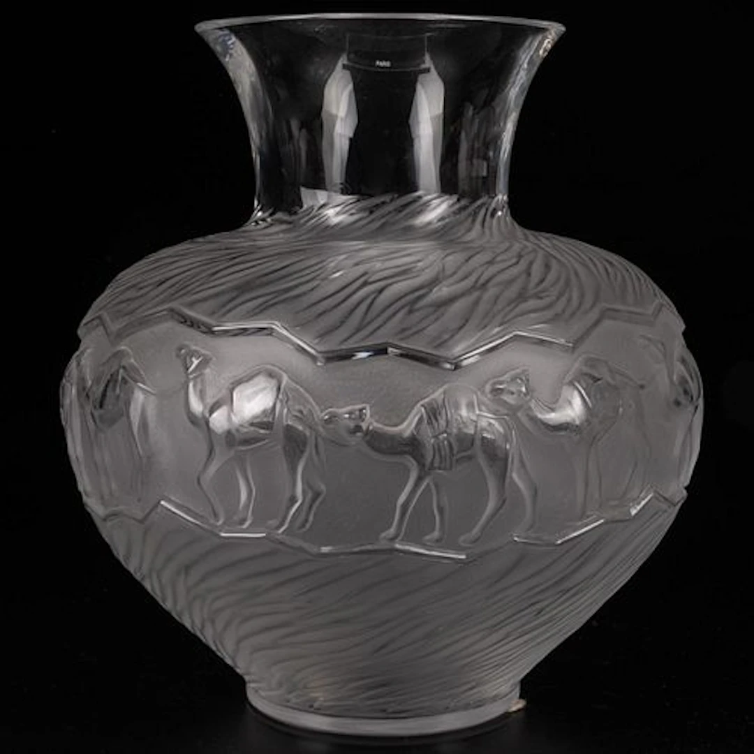 Lalique Ghardia Camel Caravan Vase