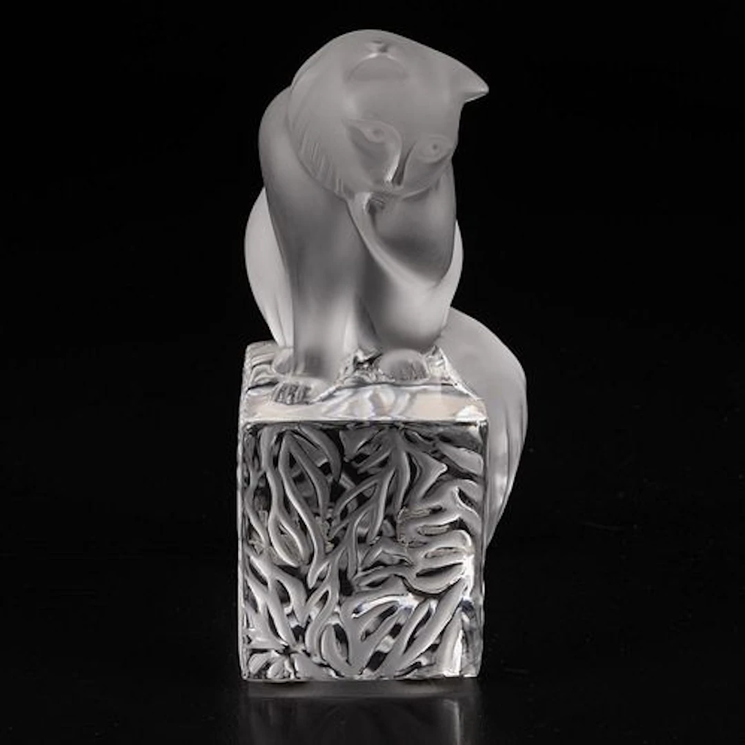 Lalique Doumi Cat Sculpture