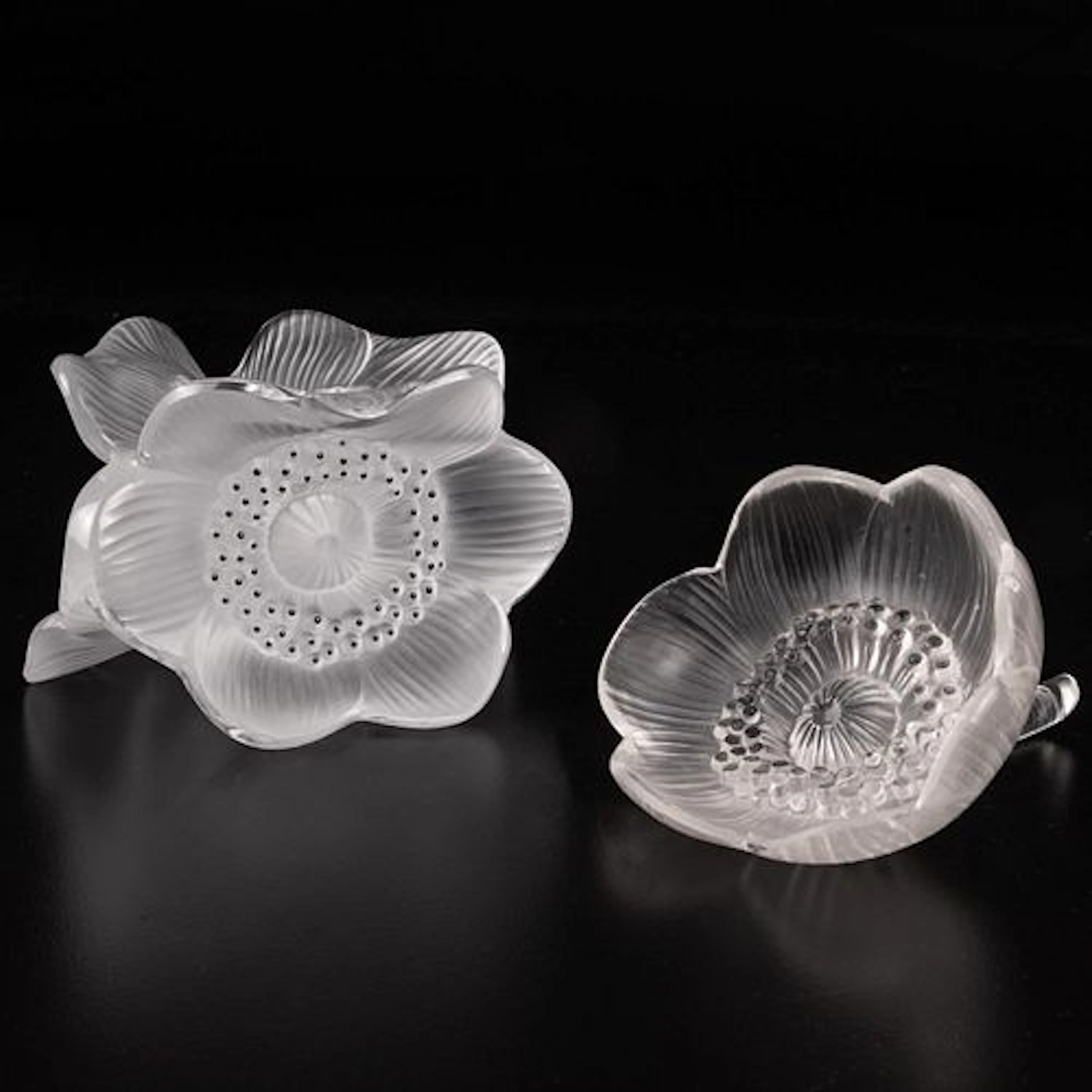 Two Lalique Anemon Decorative Items