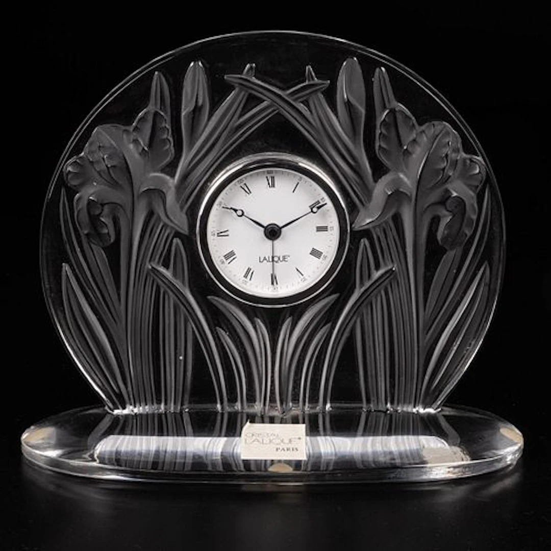 Lalique Iris Desk Clock