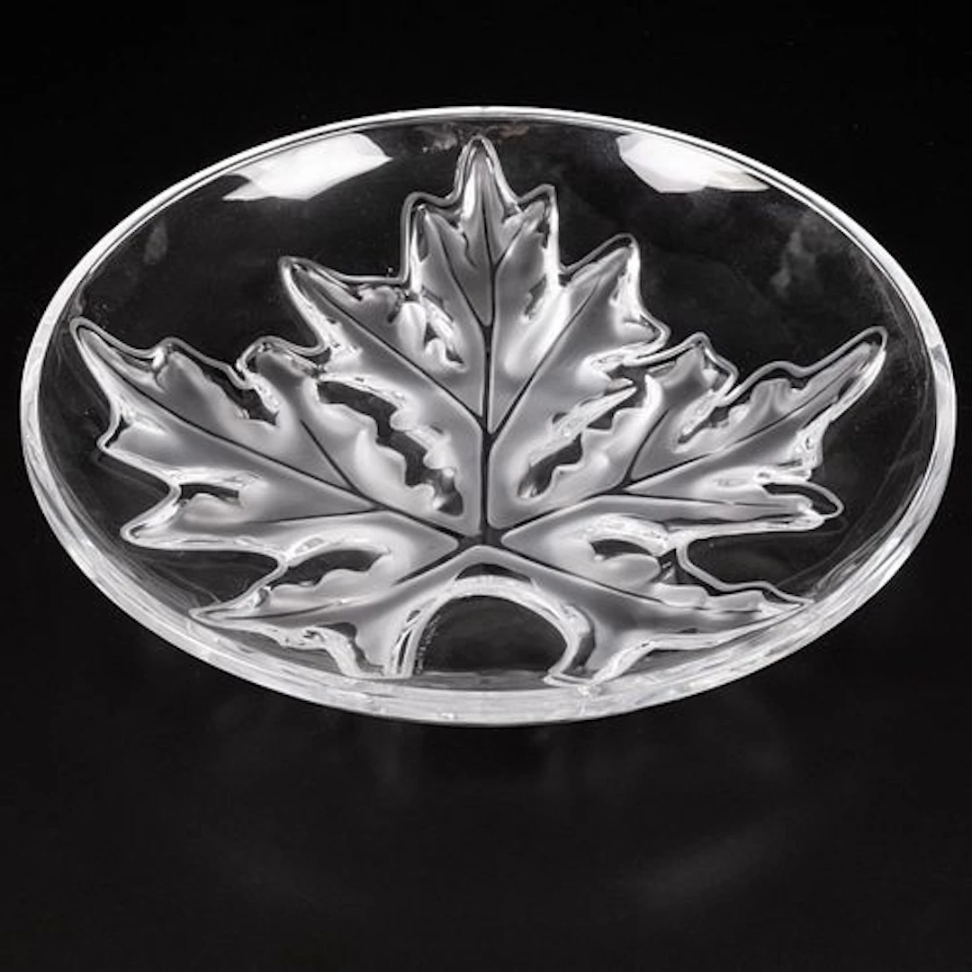 Lalique Montreal Mapleleaf Plate