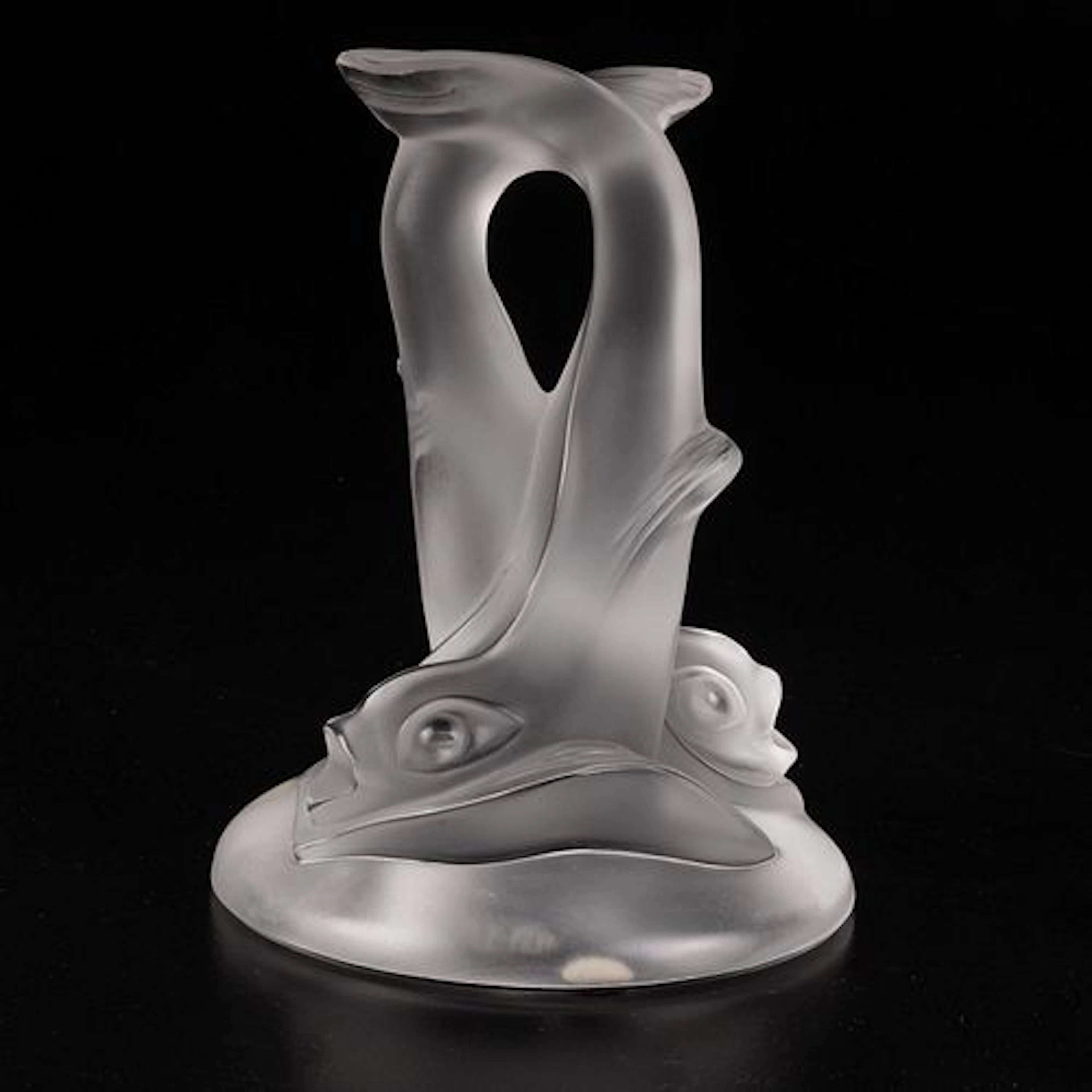 Lalique Double Dauphins Sculpture
