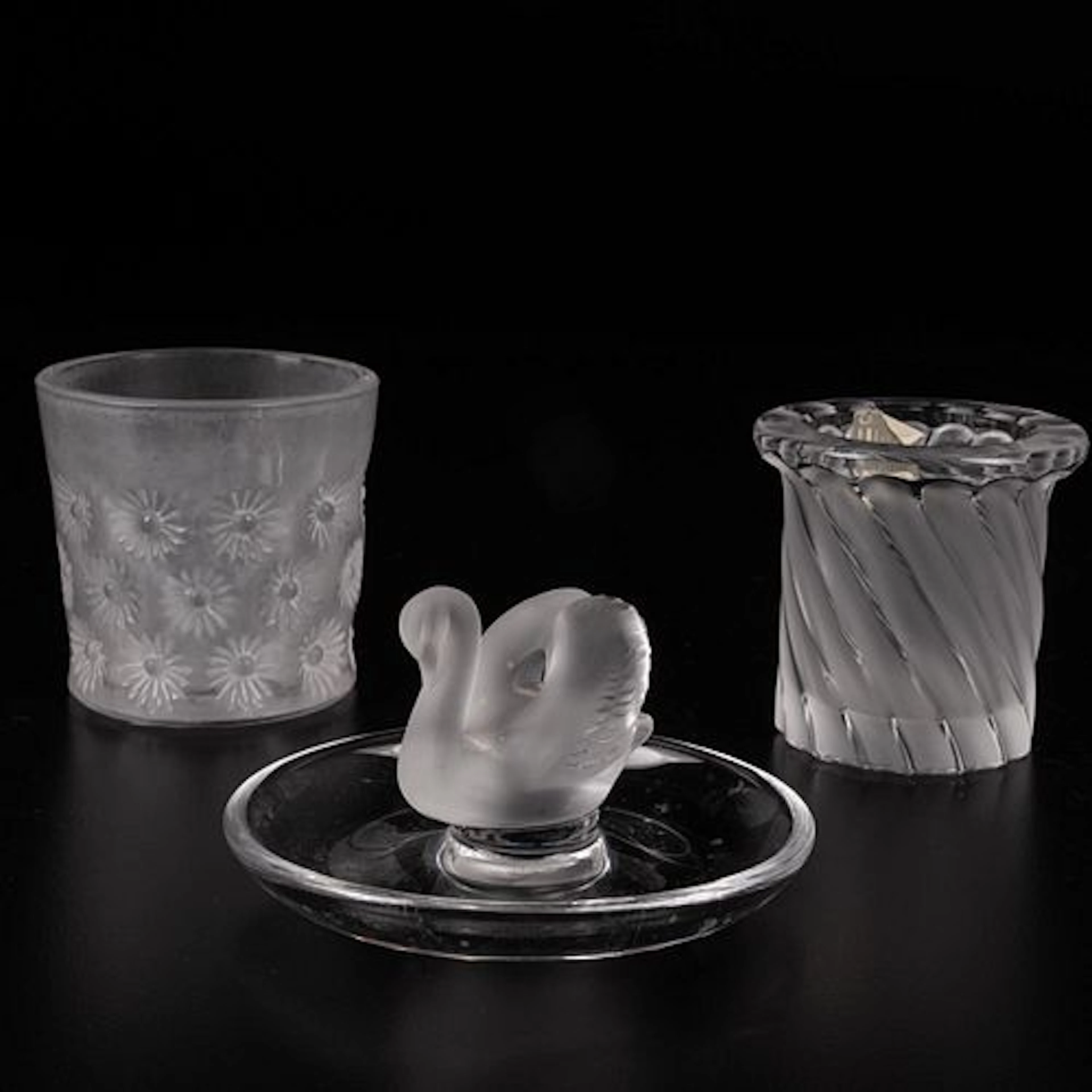 Three Lalique Crystal Decorative Items