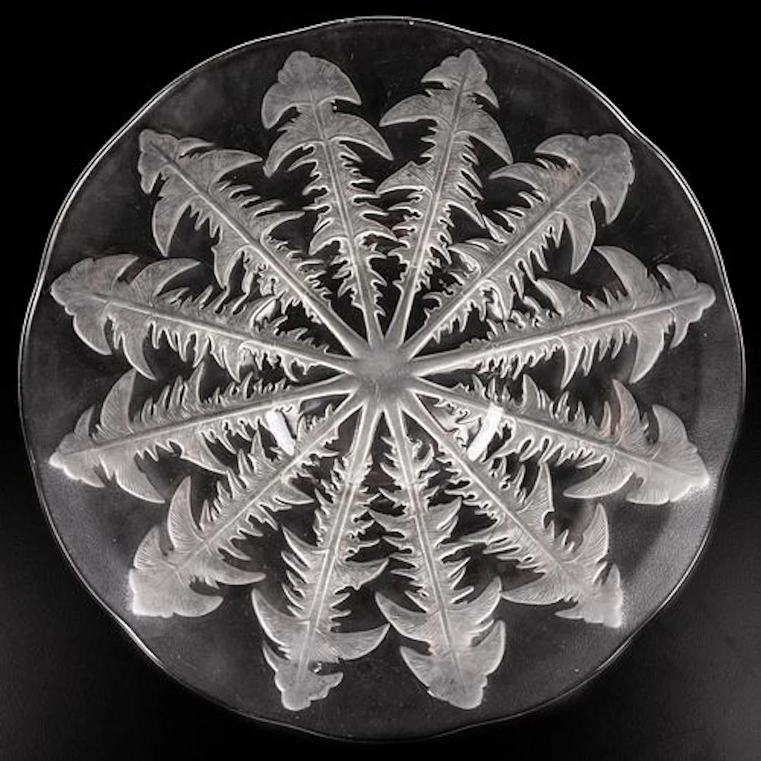 Lalique Pissenlit Dandelion Leaf Platter