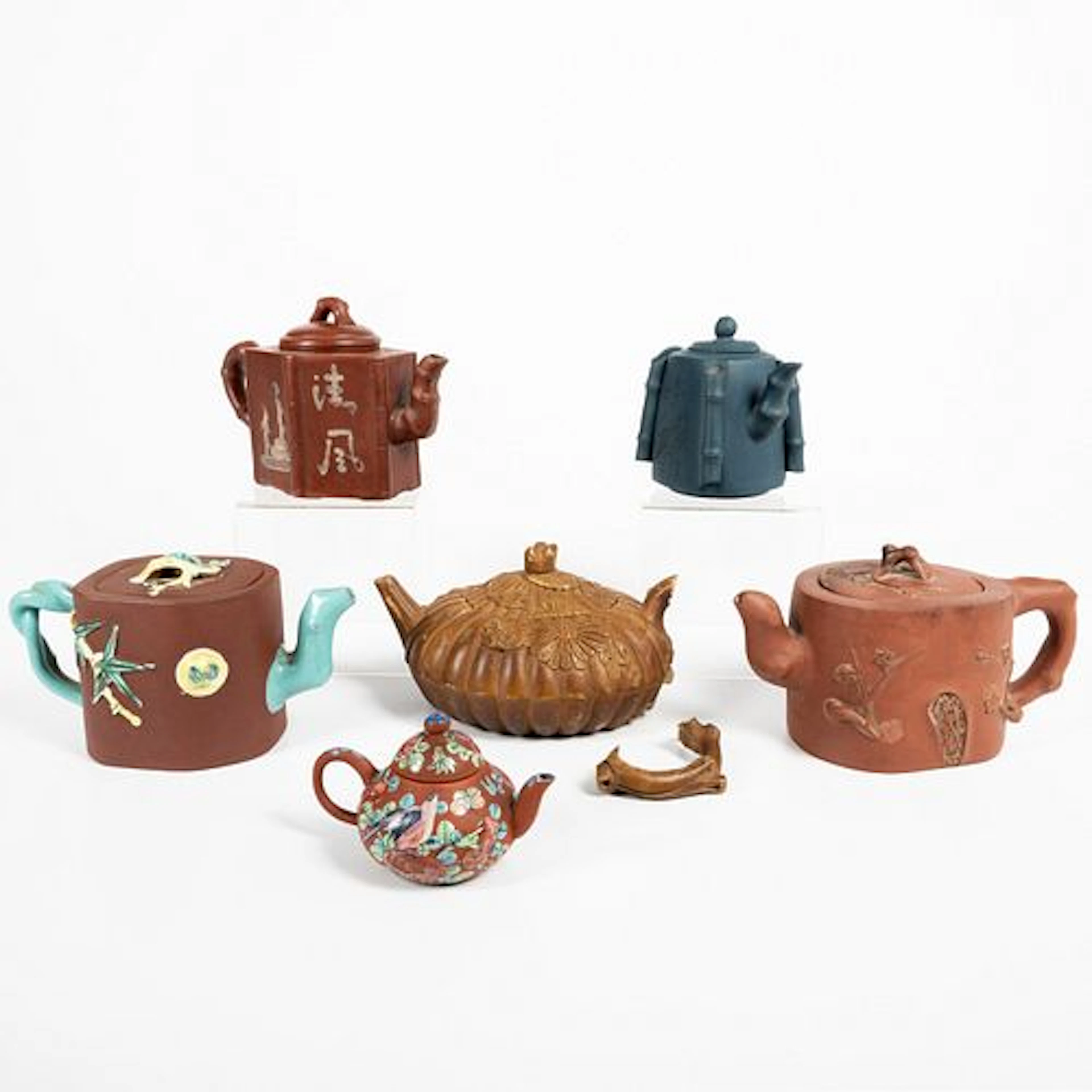 Six Chinese Yixing Zisha Teapots