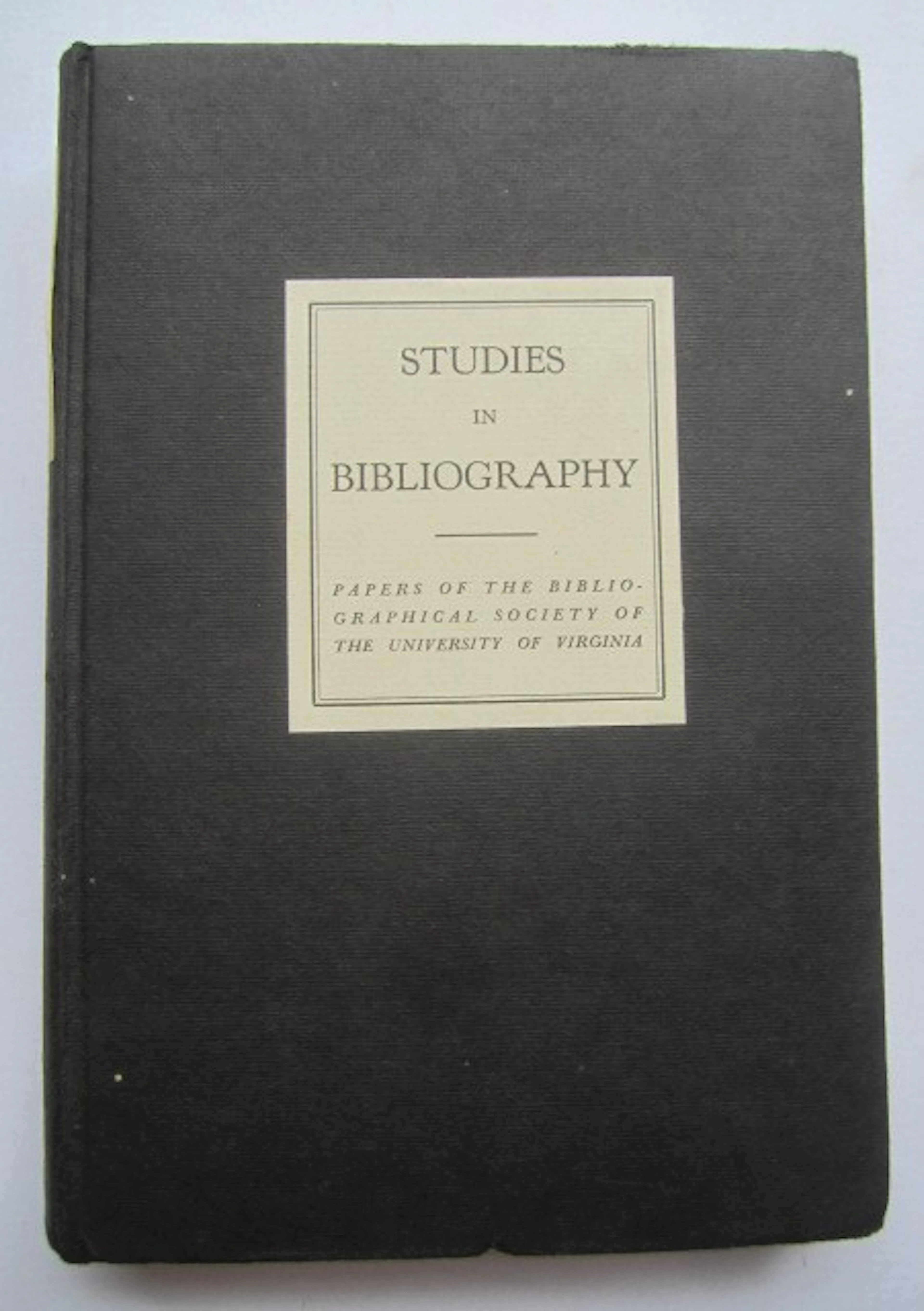 [First Edition] Studies in Bibliography