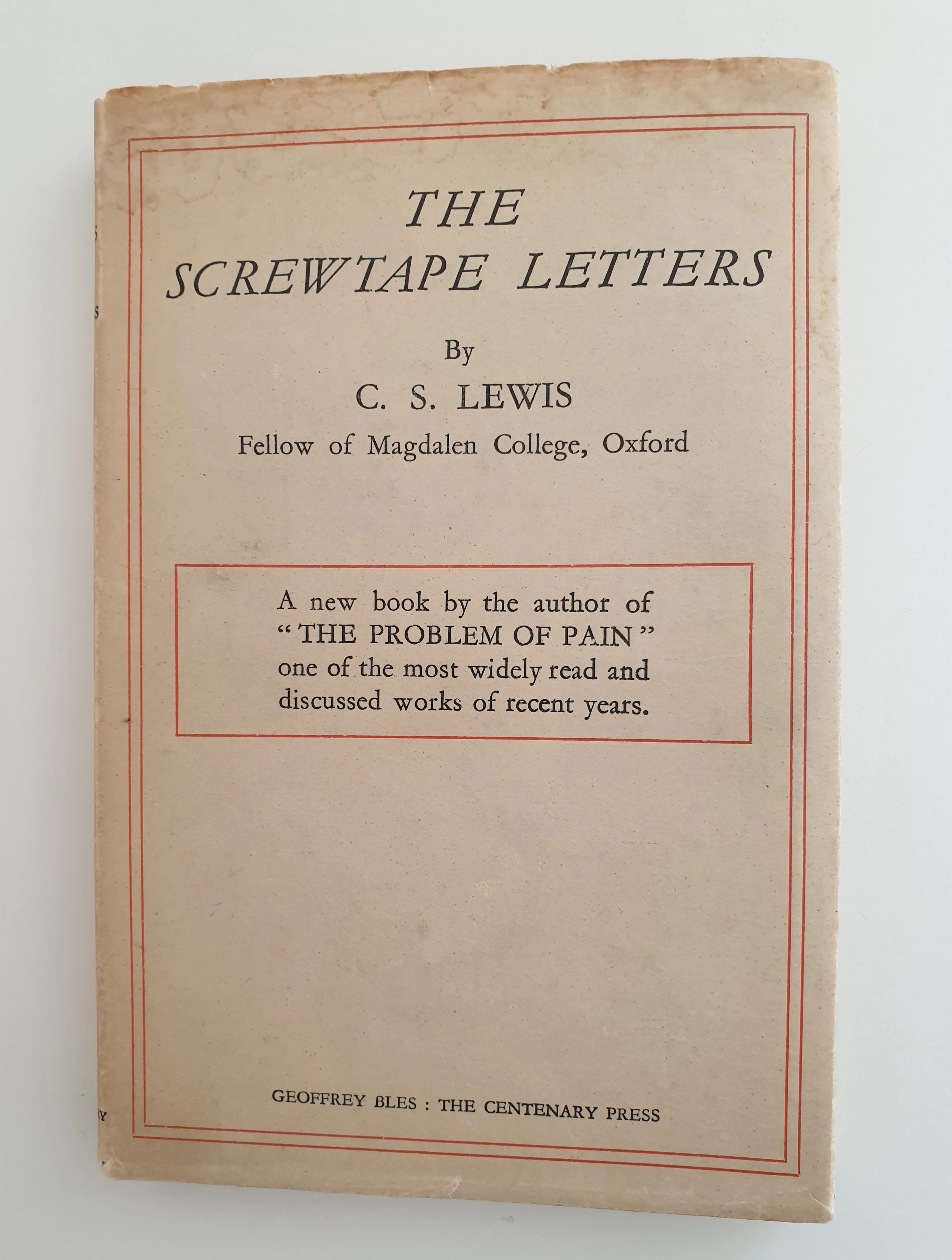 [First Edition] The Screwtape Letters