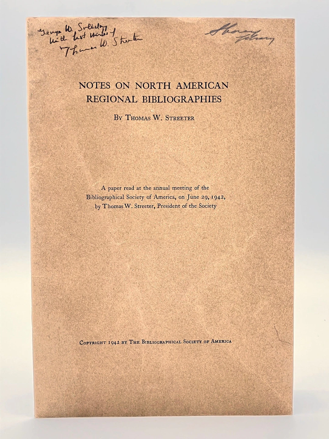 [Signed] [First Edition] Notes on North American Regional...