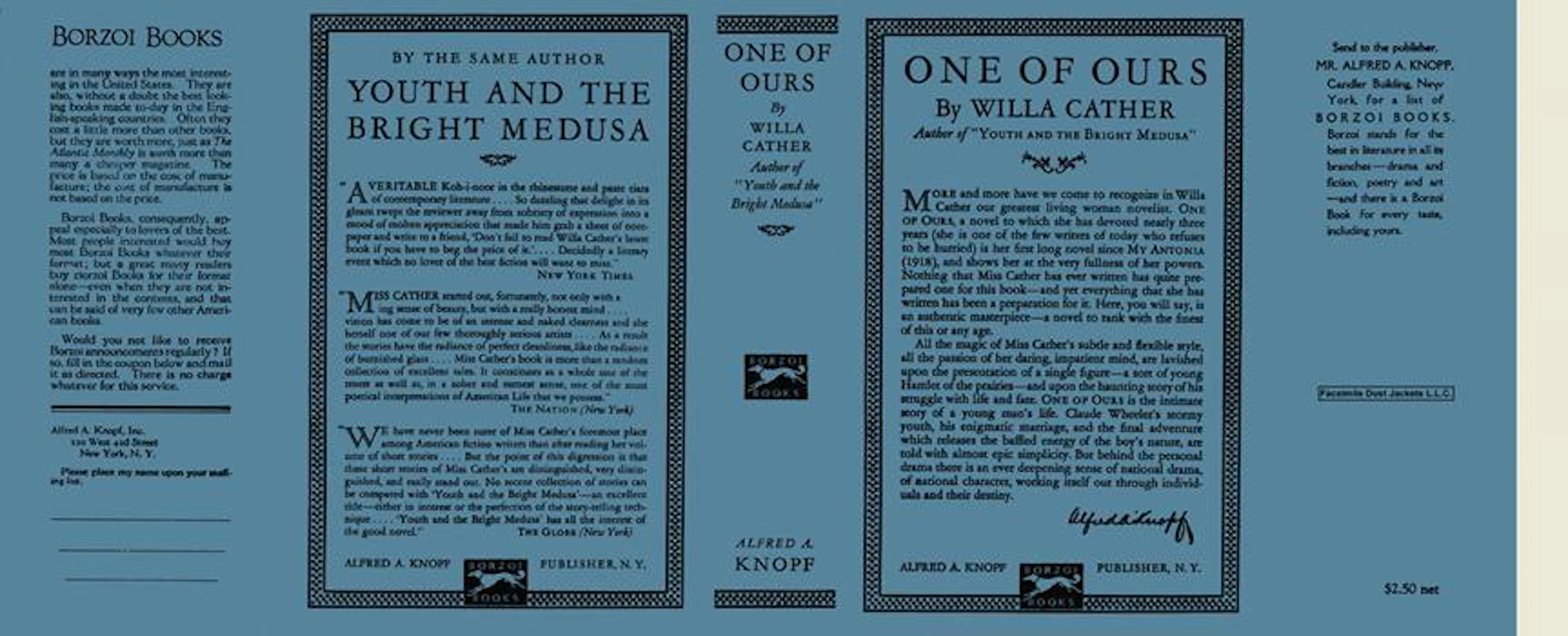 [Signed] [First Edition] One of Ours Cather