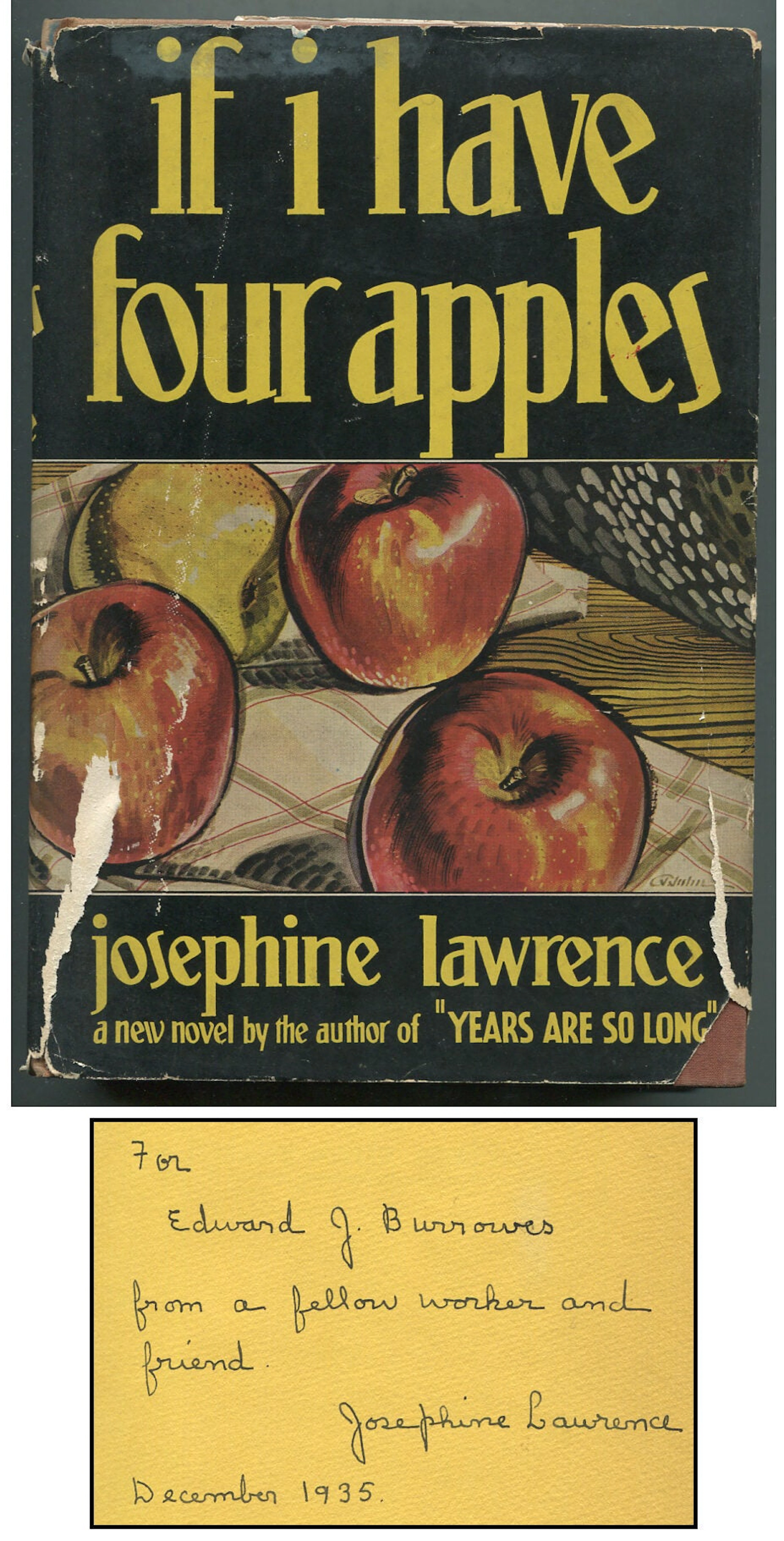 [Signed] [First Edition] If I Have Four Apples LAWRENCE