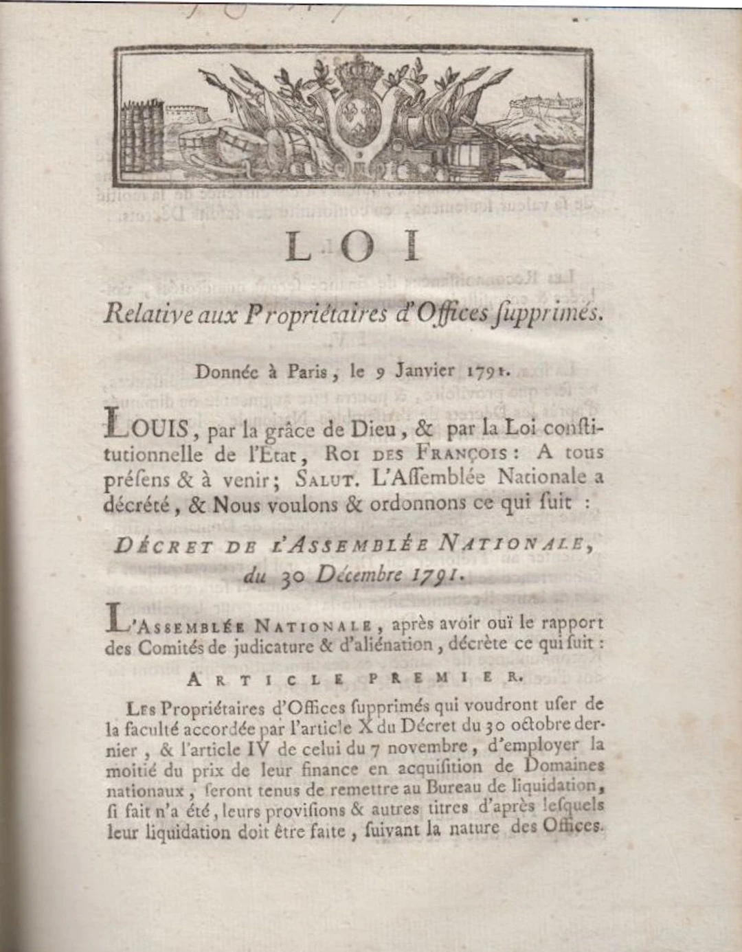 [Signed] [First Edition] Loi relative aux propriétaires...