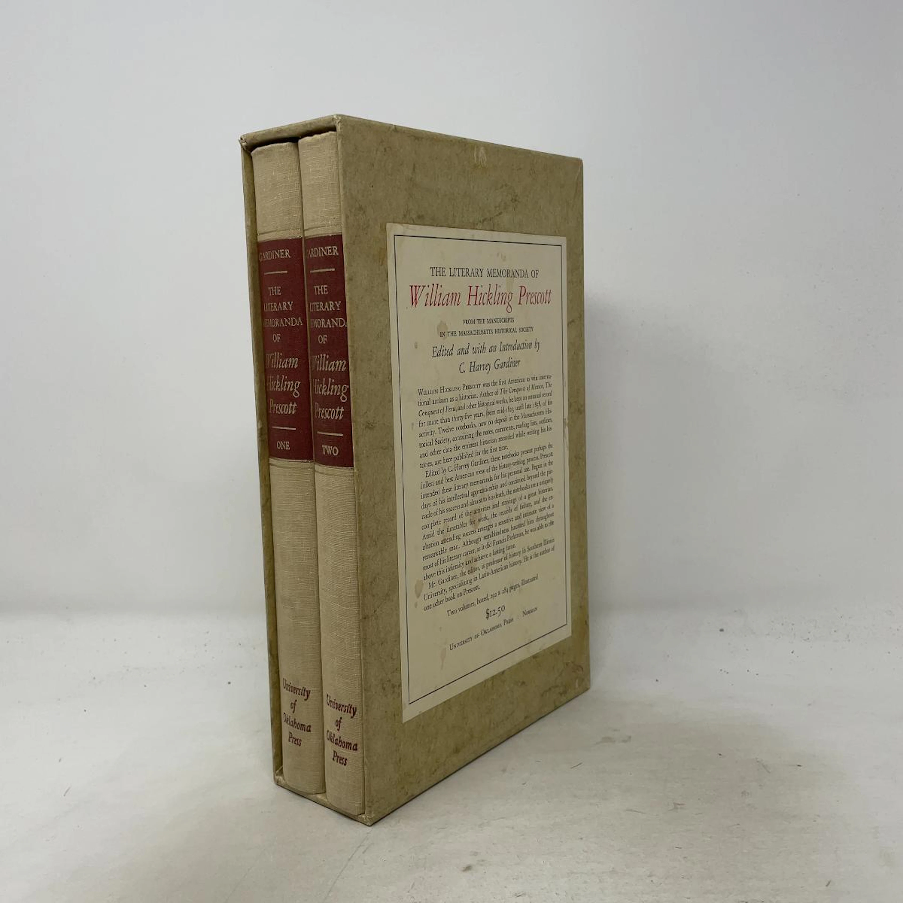 [First Edition] The Literary Memoranda of William Hickling Prescott C