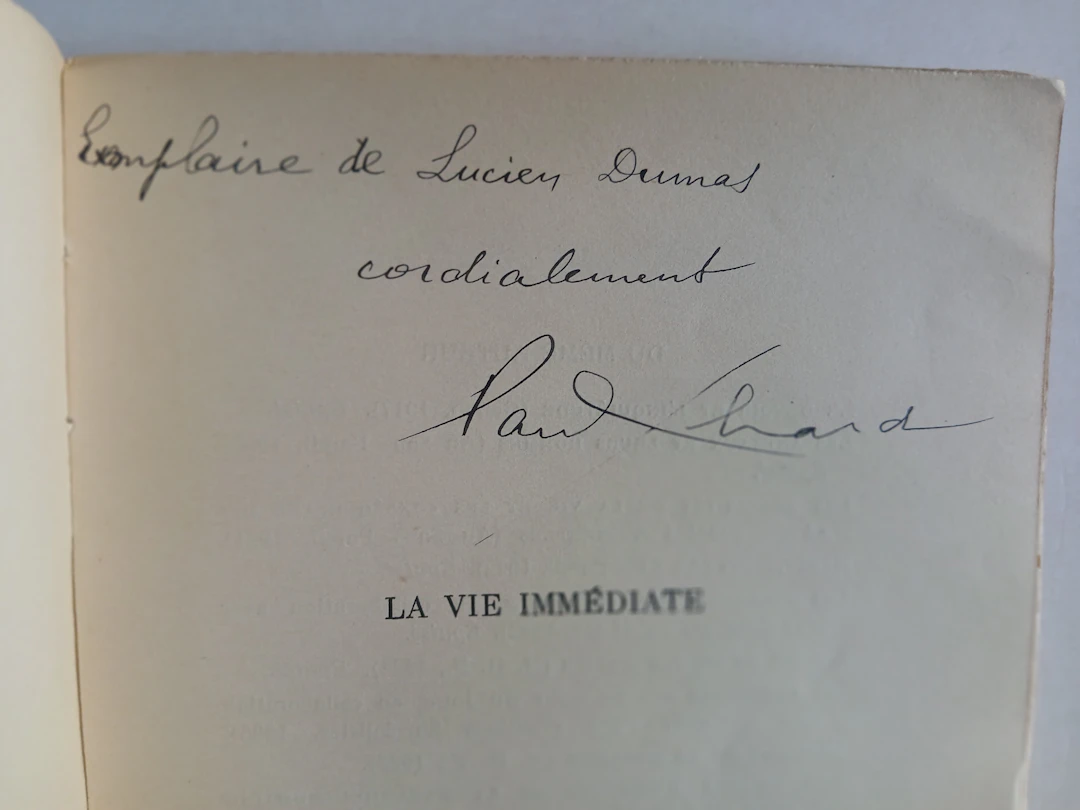 [Signed] [First Edition] La vie immédiate Paul ELUARD...