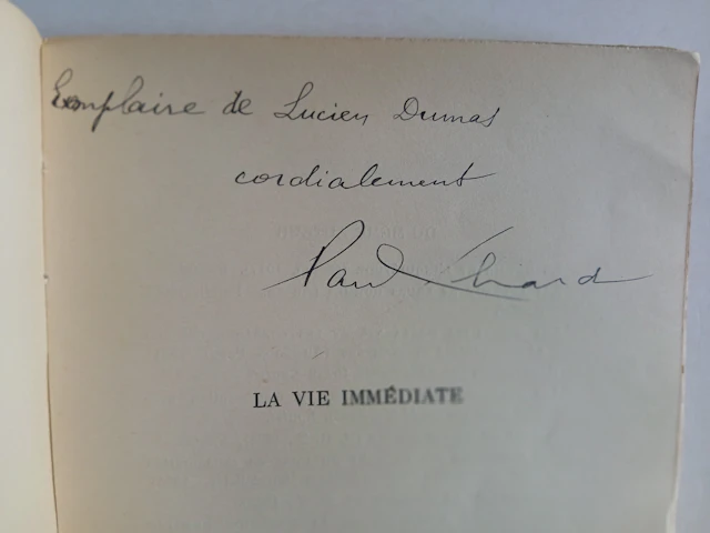 [Signed] [First Edition] La vie immédiate Paul ELUARD...