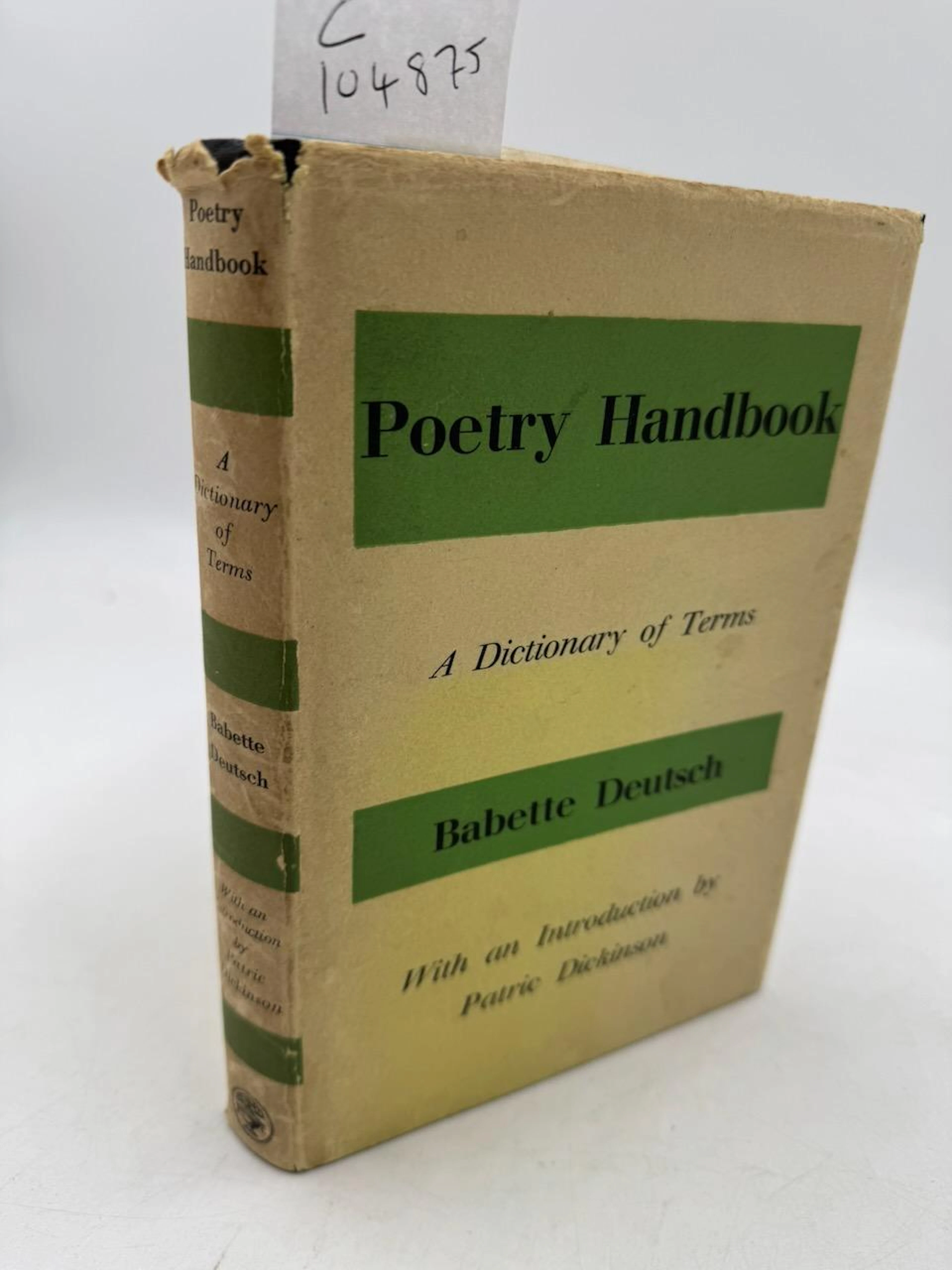 [Signed] [First Edition] POETRY HANDBOOK