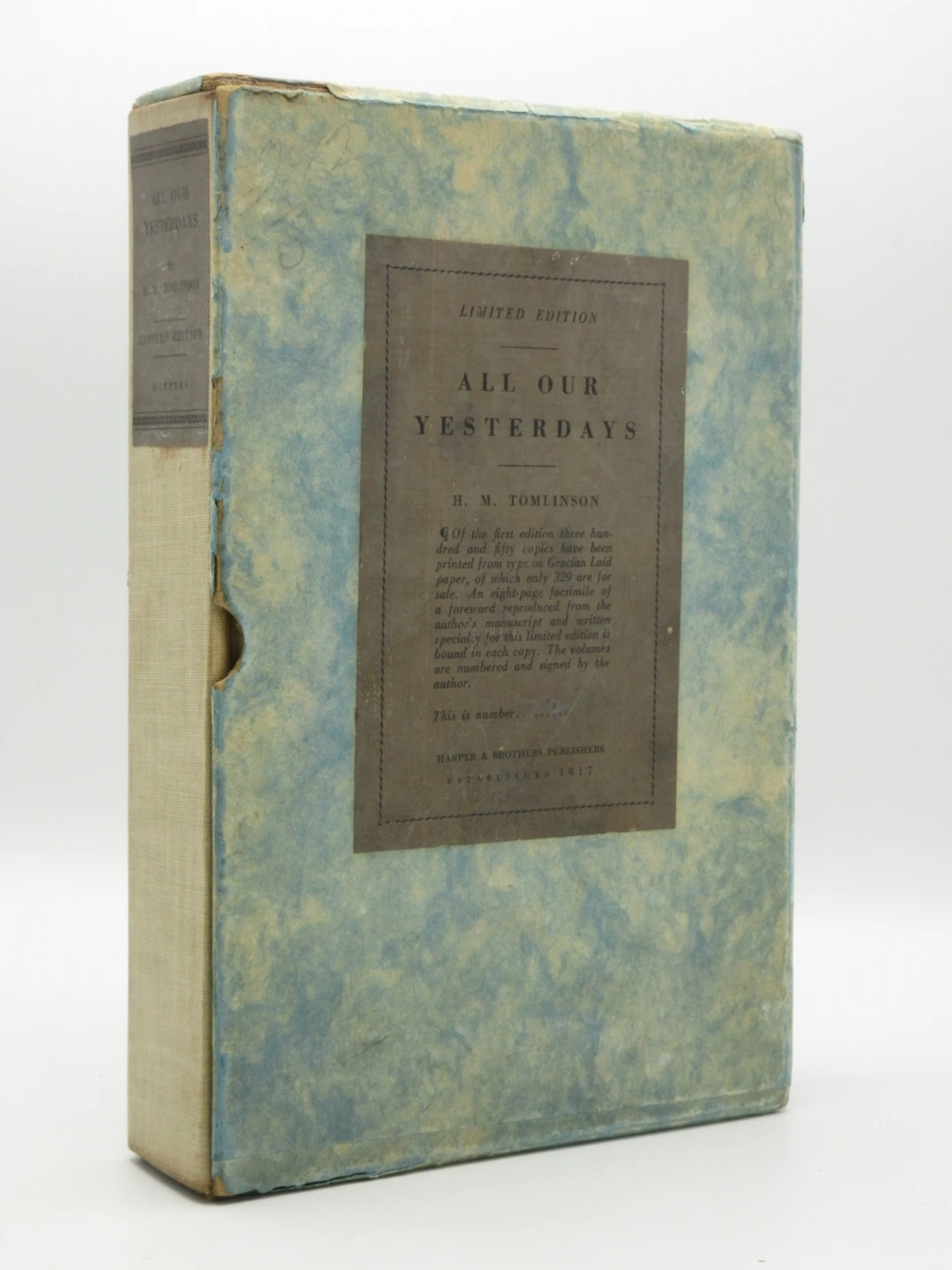 [Signed] [First Edition] All Our Yesterdays [SIGNED] H.M