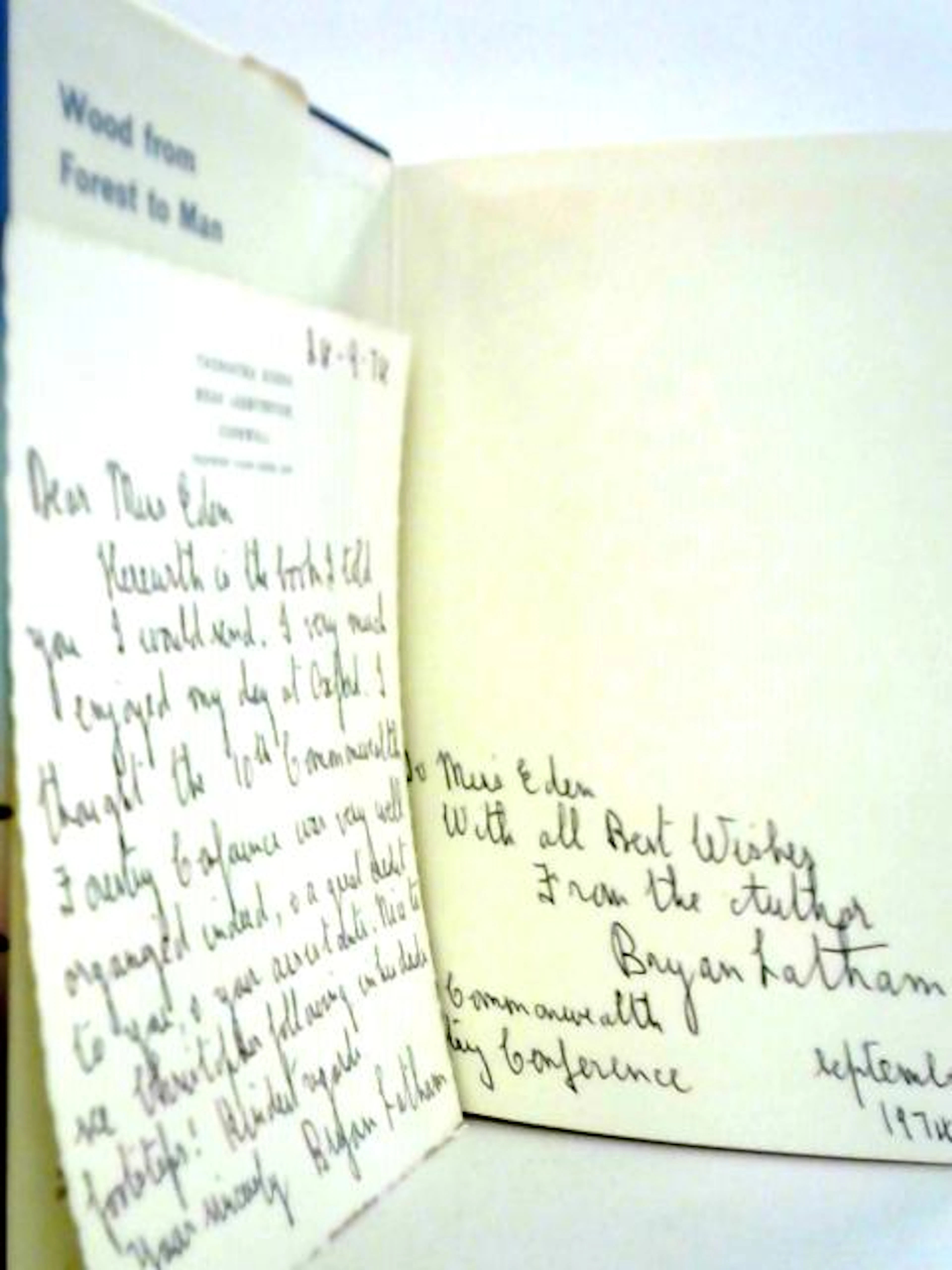 [Signed] [First Edition] Wood from Forest to Man Bryan...