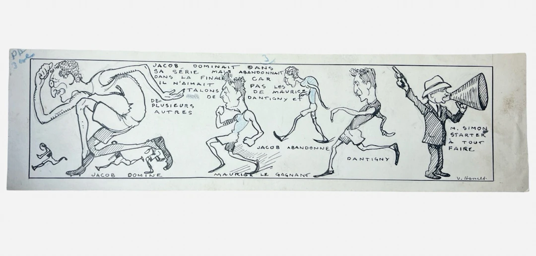 [Signed] [First Edition] Original pen and ink cartoon of...