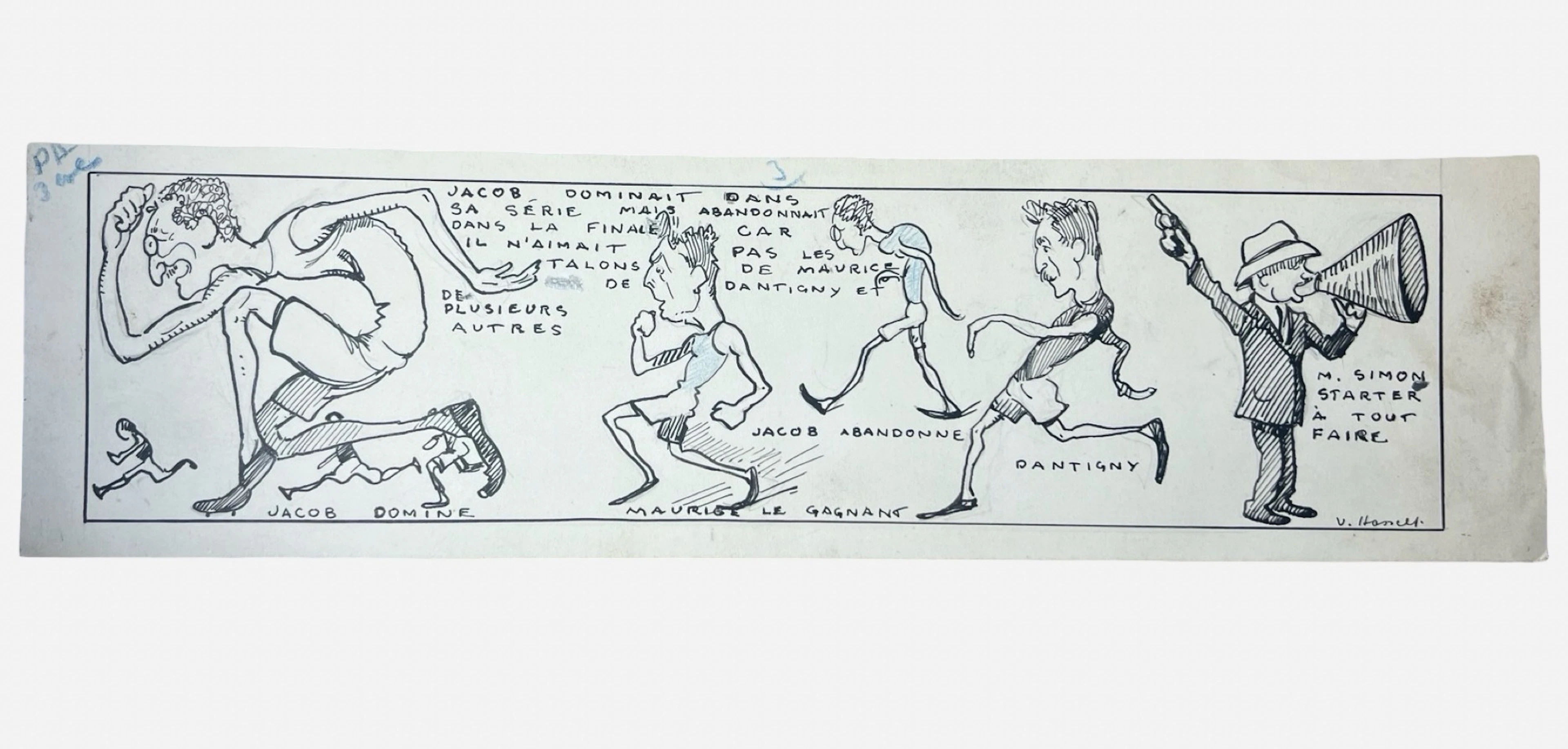 [Signed] [First Edition] Original pen and ink cartoon of...