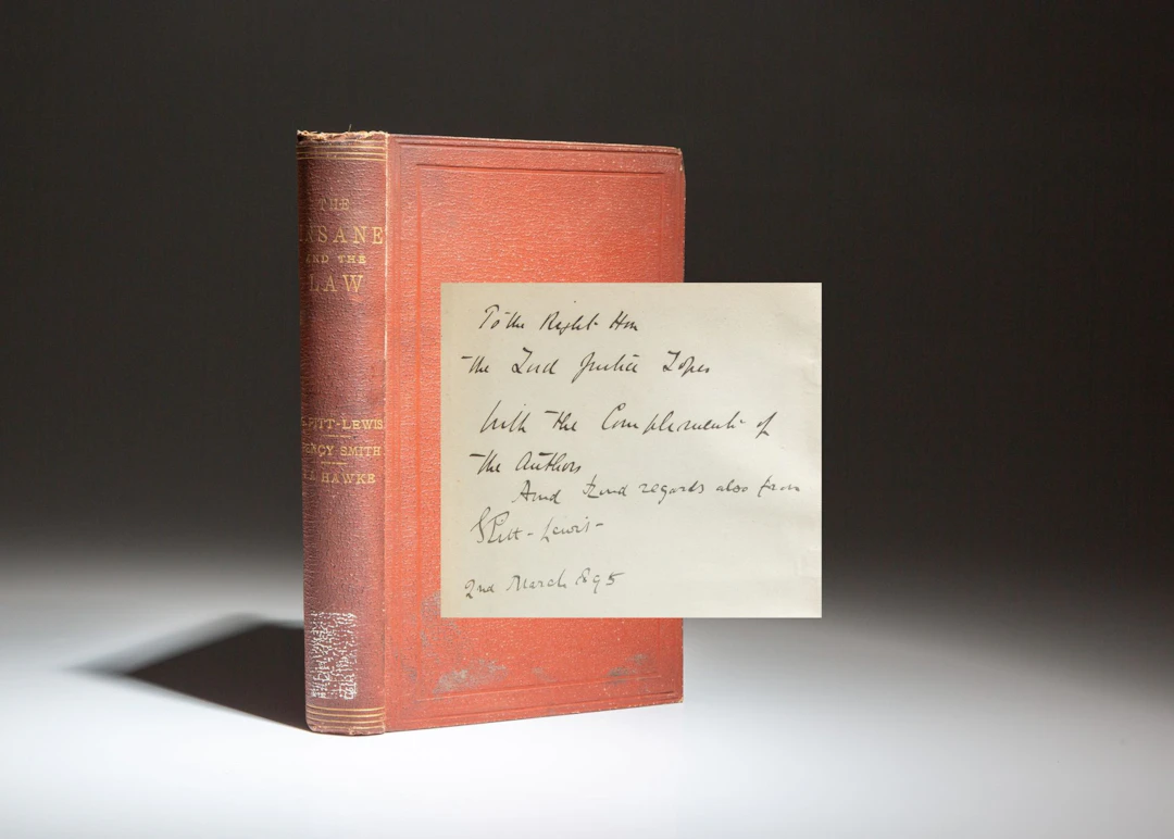 [Signed] [First Edition] The Insane and The Law; A Plain Guide For Medical Men