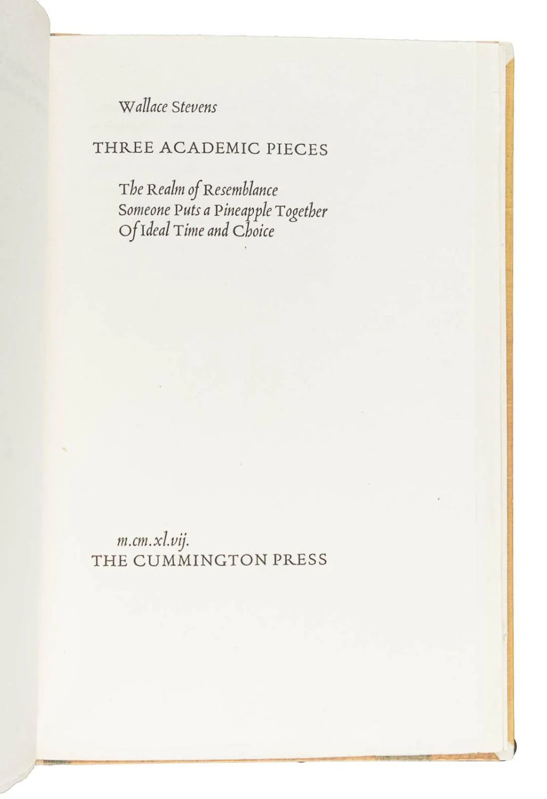 [Signed] [First Edition] Three Academic Pieces: The Realm of Resemblance