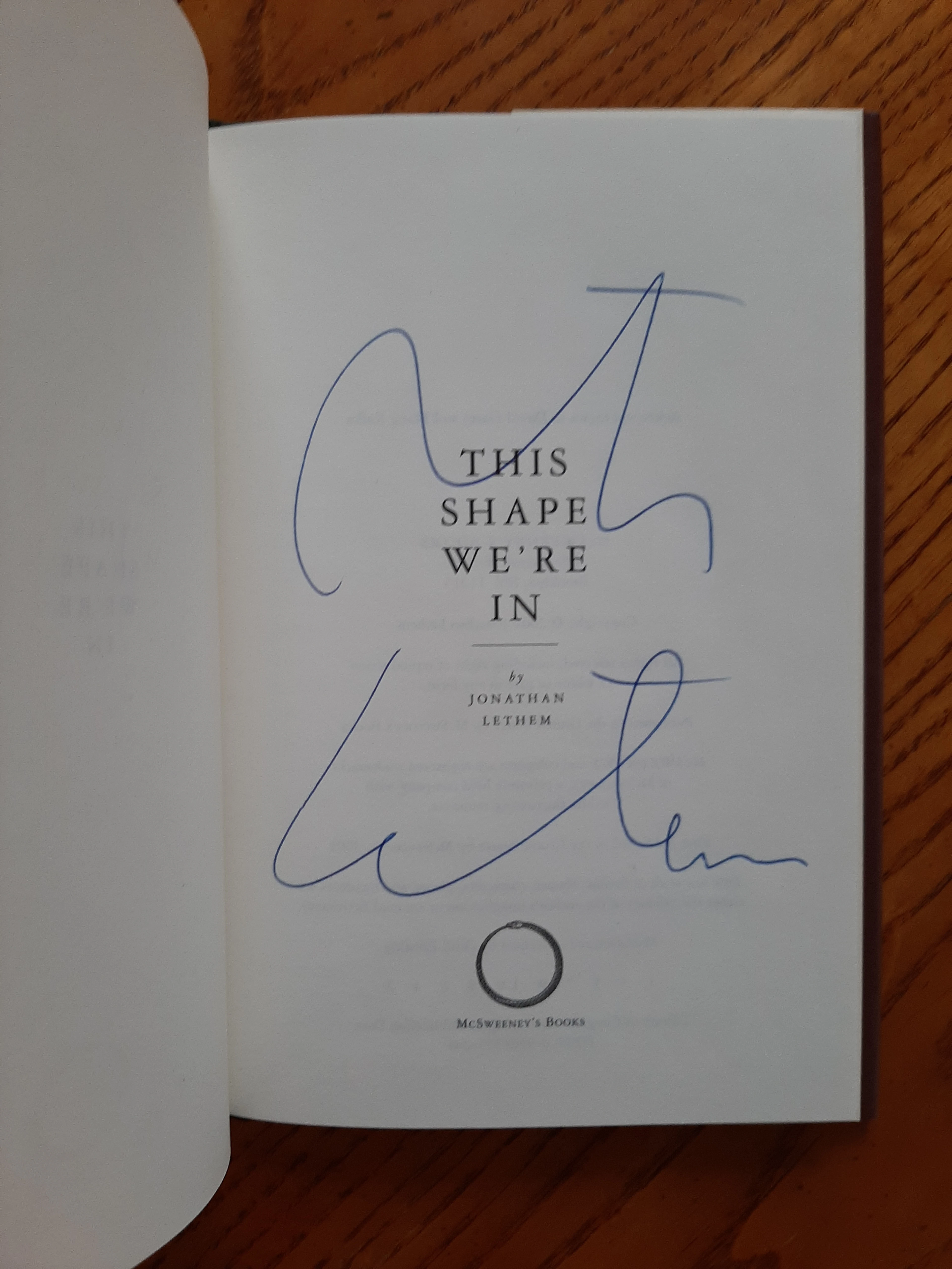 [Signed] This Shape We're In Jonathan Lethem [Fine] [Hardcover]
