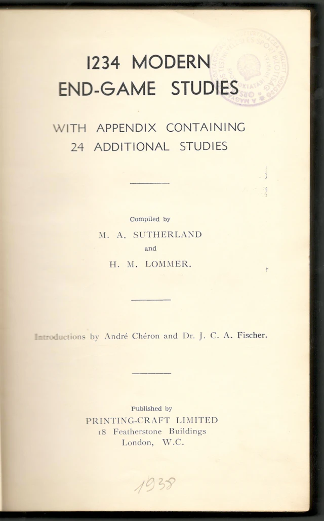 [Signed] [First Edition] 1234 modern end-game studies...