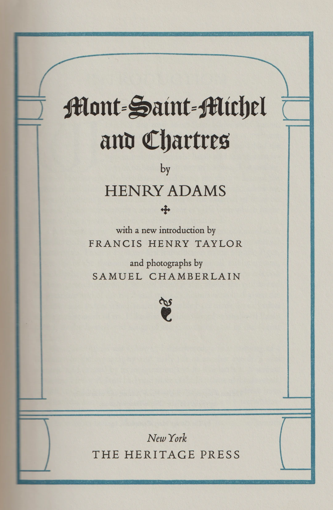 [First Edition] Mont-Saint-Michel and Chartres Adams