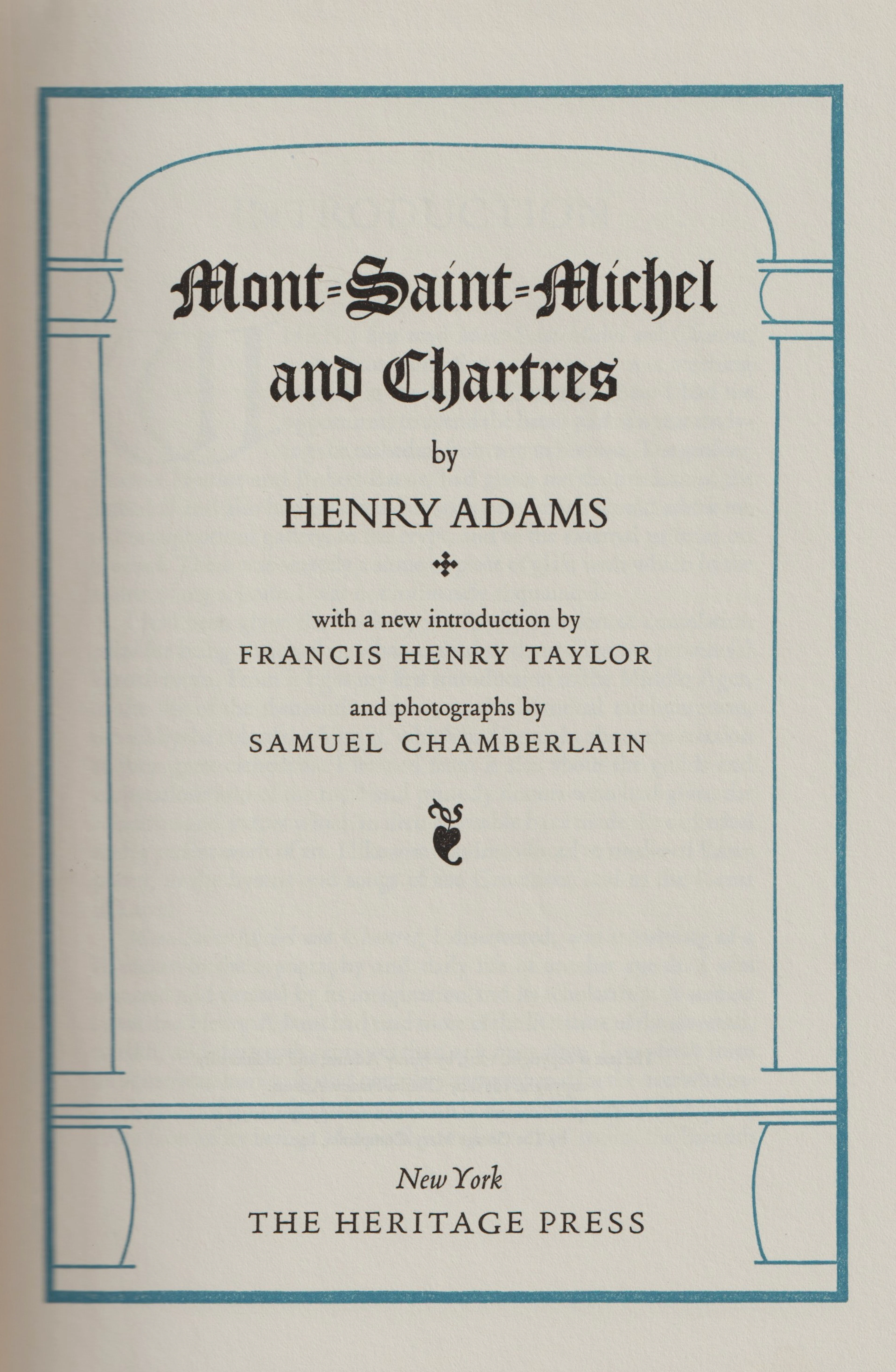 [First Edition] Mont-Saint-Michel and Chartres Adams