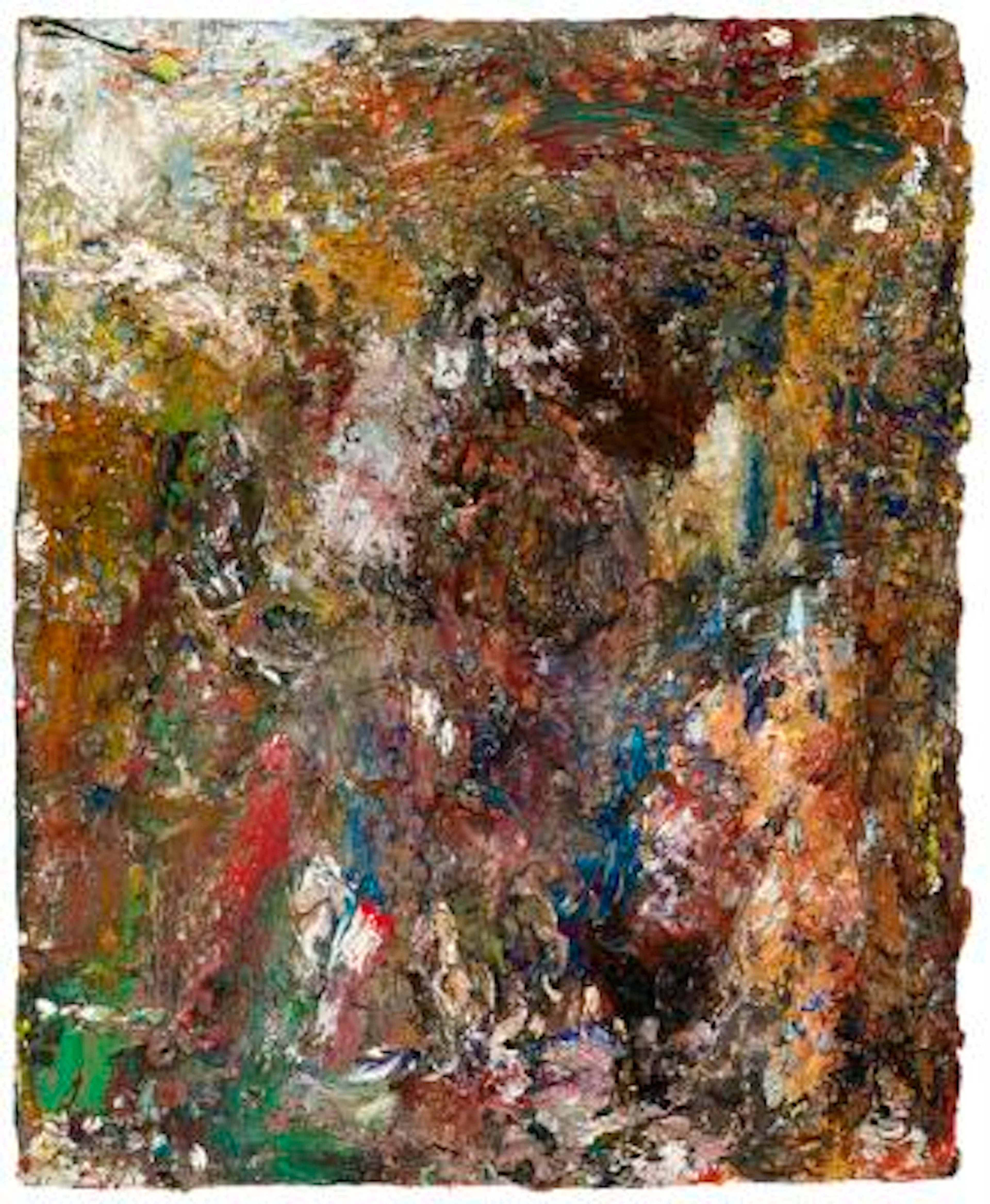 Eugène Leroy: "Portrait dans le paysage", 1989. Signed, titled and